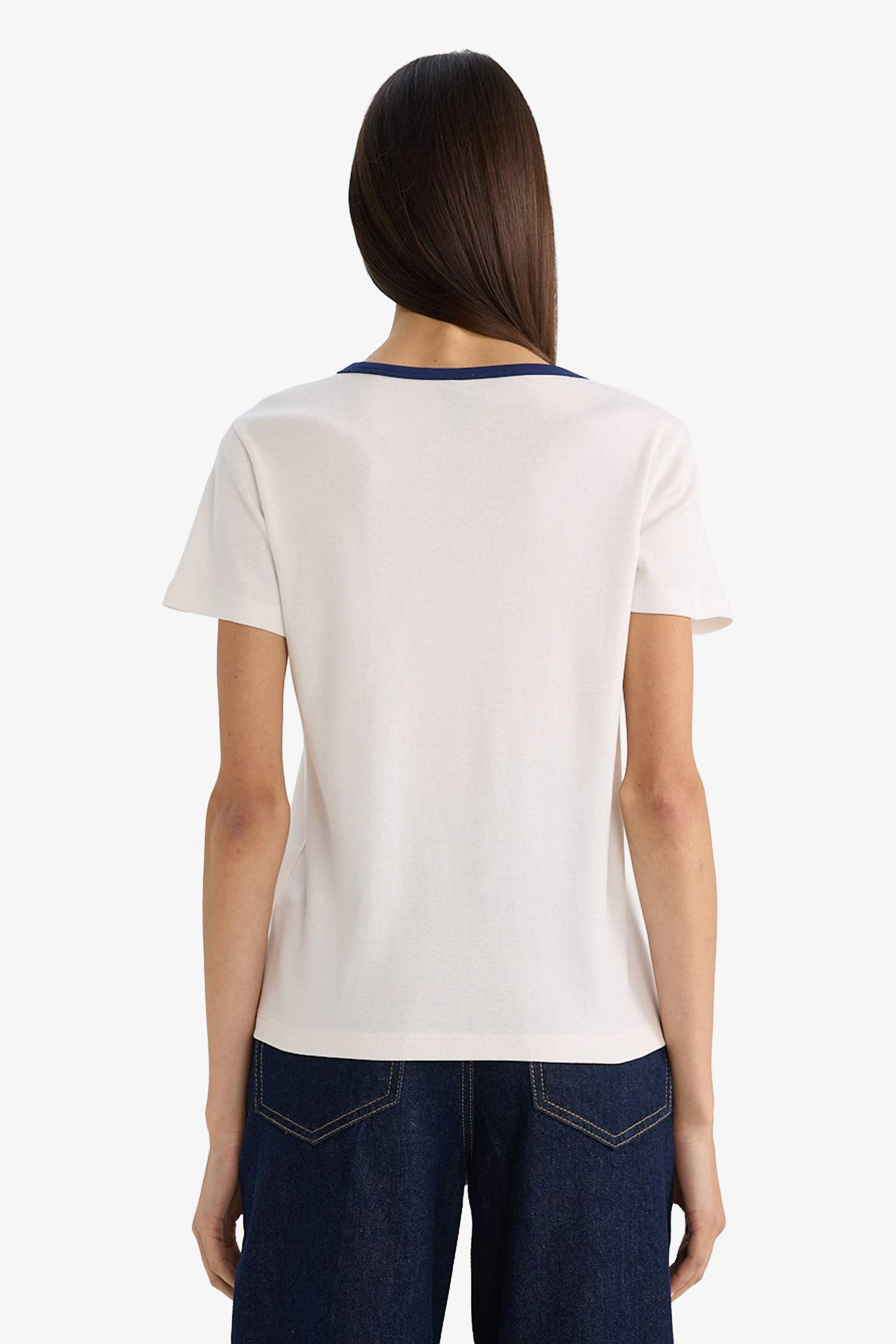 Футболка в рубчик Regular Fit с принтом и коротким рукавом