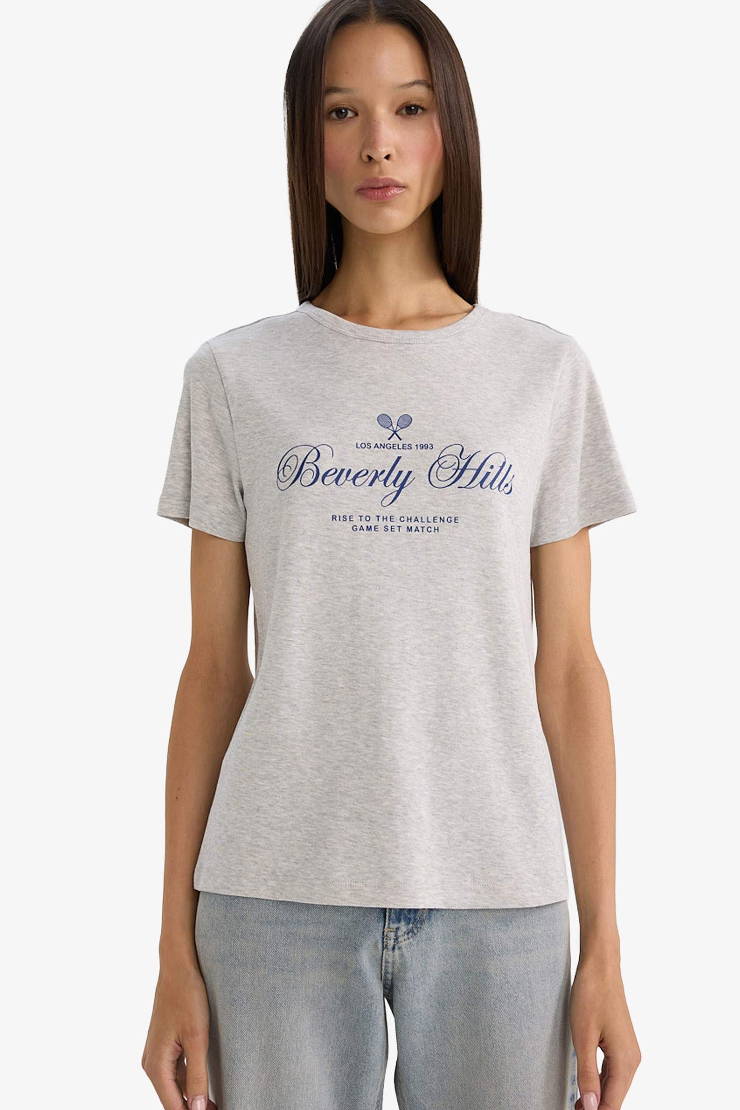 Футболка в рубчик Regular Fit с принтом