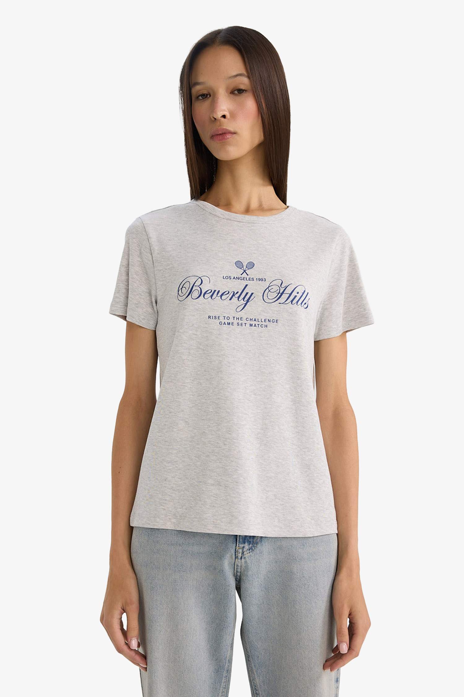 Футболка в рубчик Regular Fit с принтом