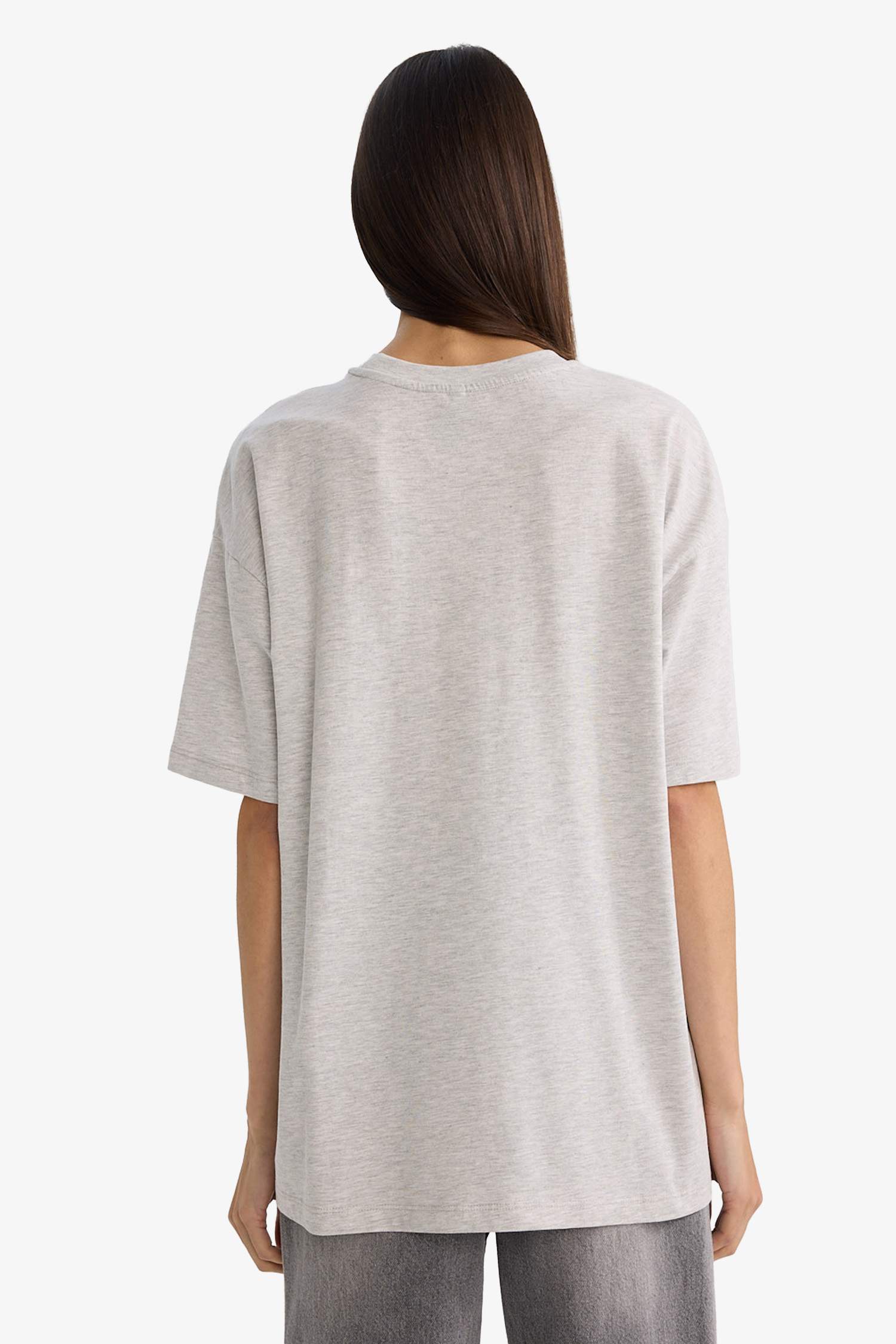 Футболка с принтом Oversize круглым вырезом и коротким рукавом