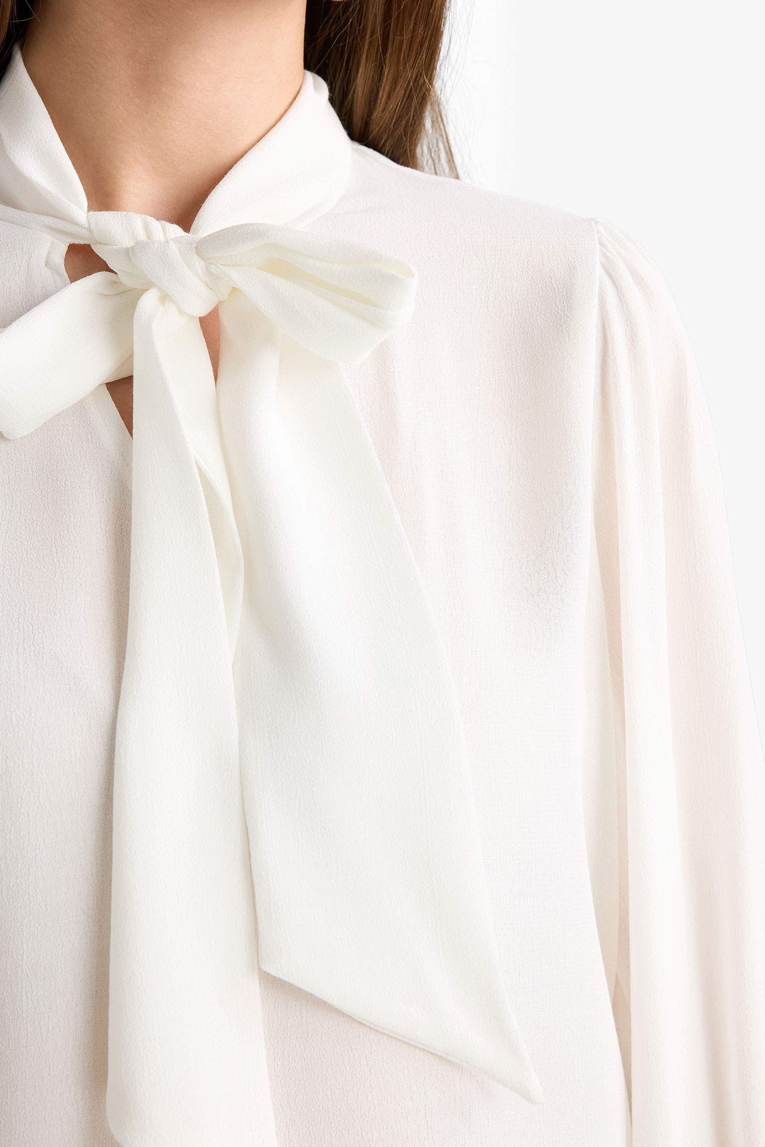 قميص ردن طويل منسوج قصة عادية