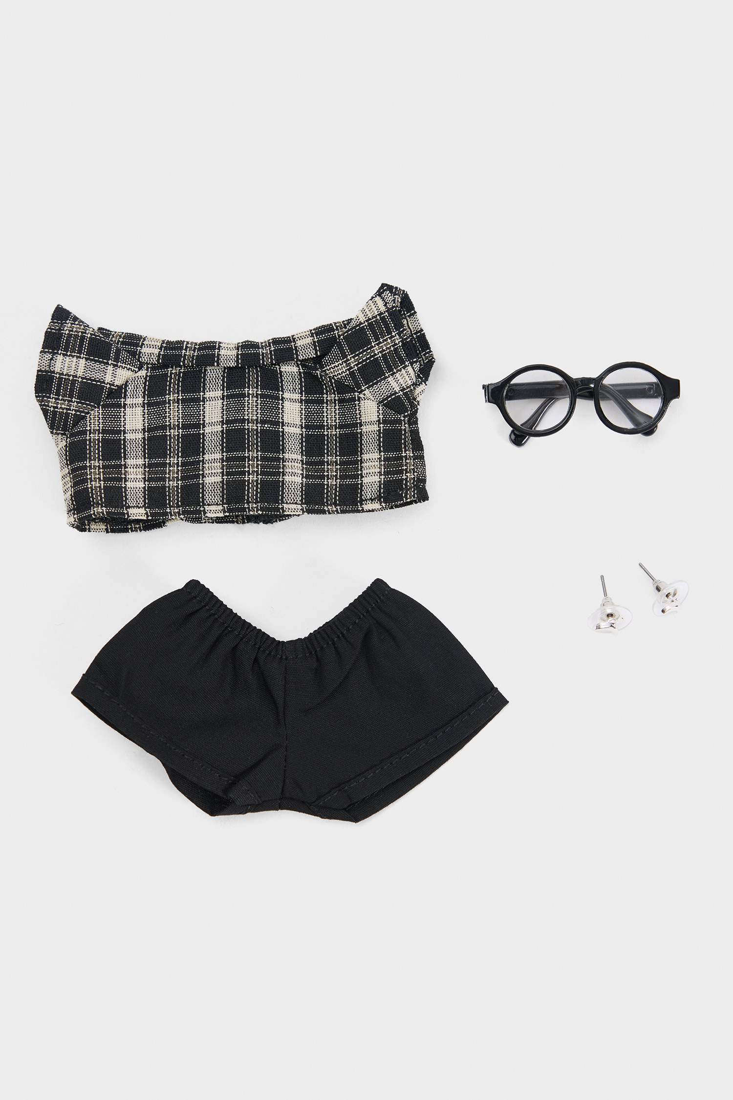 Kadın Siyah-Beyaz Detaylı Giydirilebilir Anahtarlık Kostümü