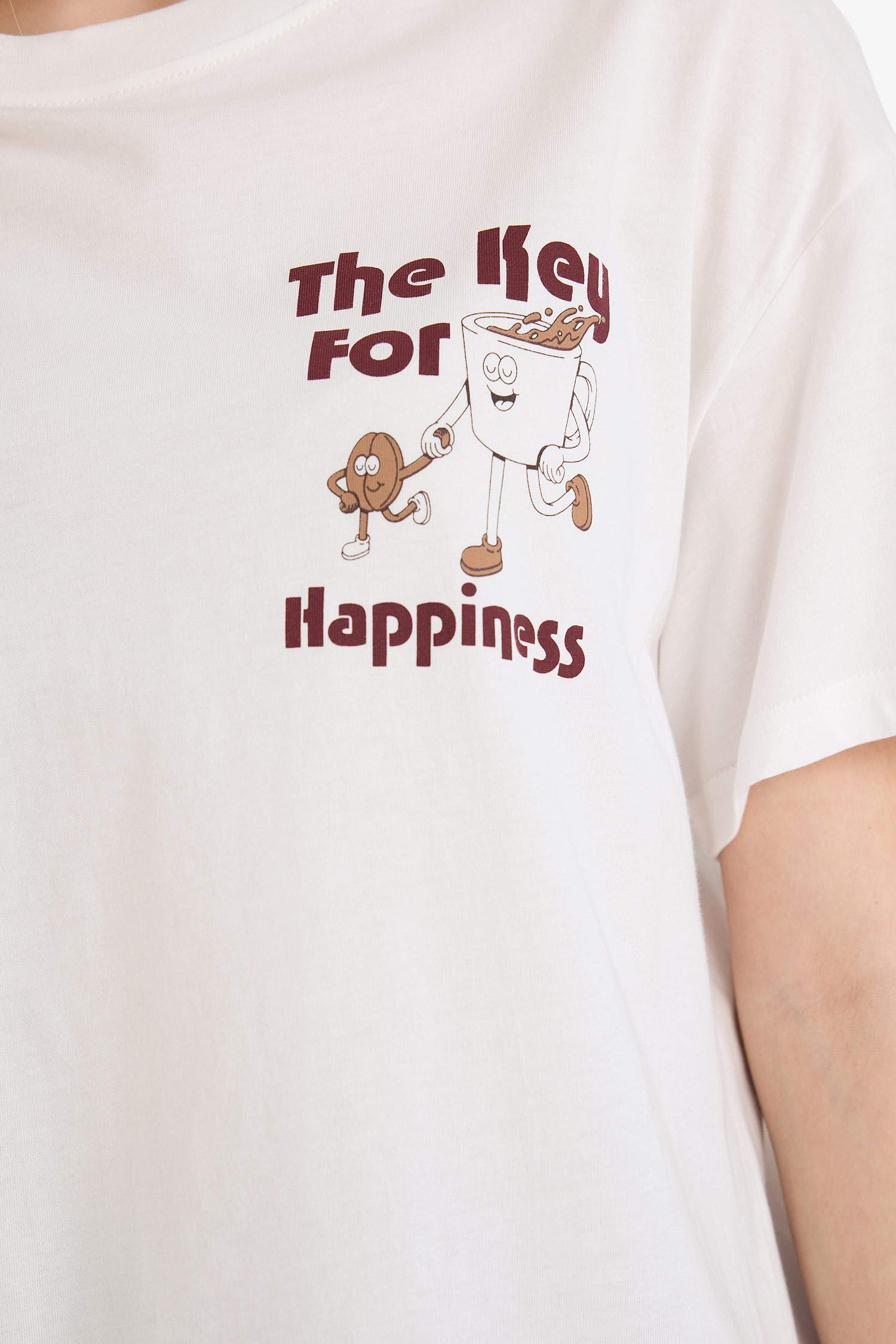 Oversize кең пішімді суретті қысқа жеңді футболка