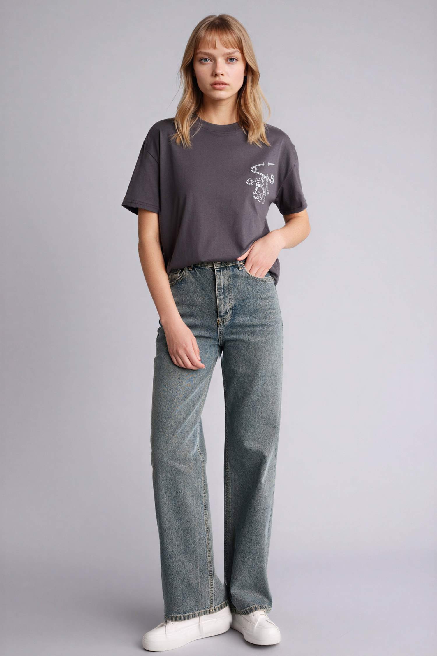 تيشيرت نص كم اوفر سايز مطبوع