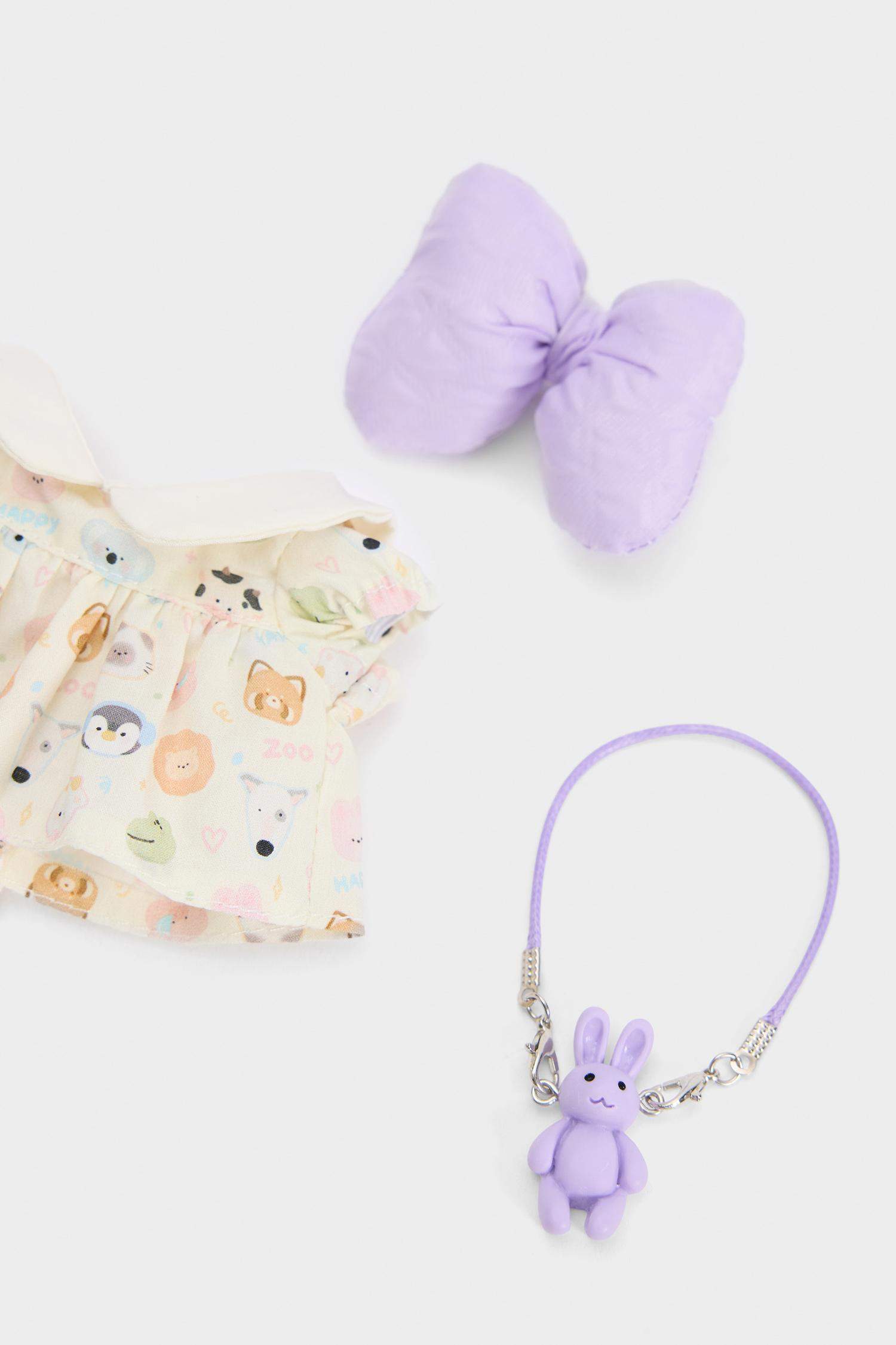 Kadın Mor Detaylı Giydirilebilir Anahtarlık Kostümü