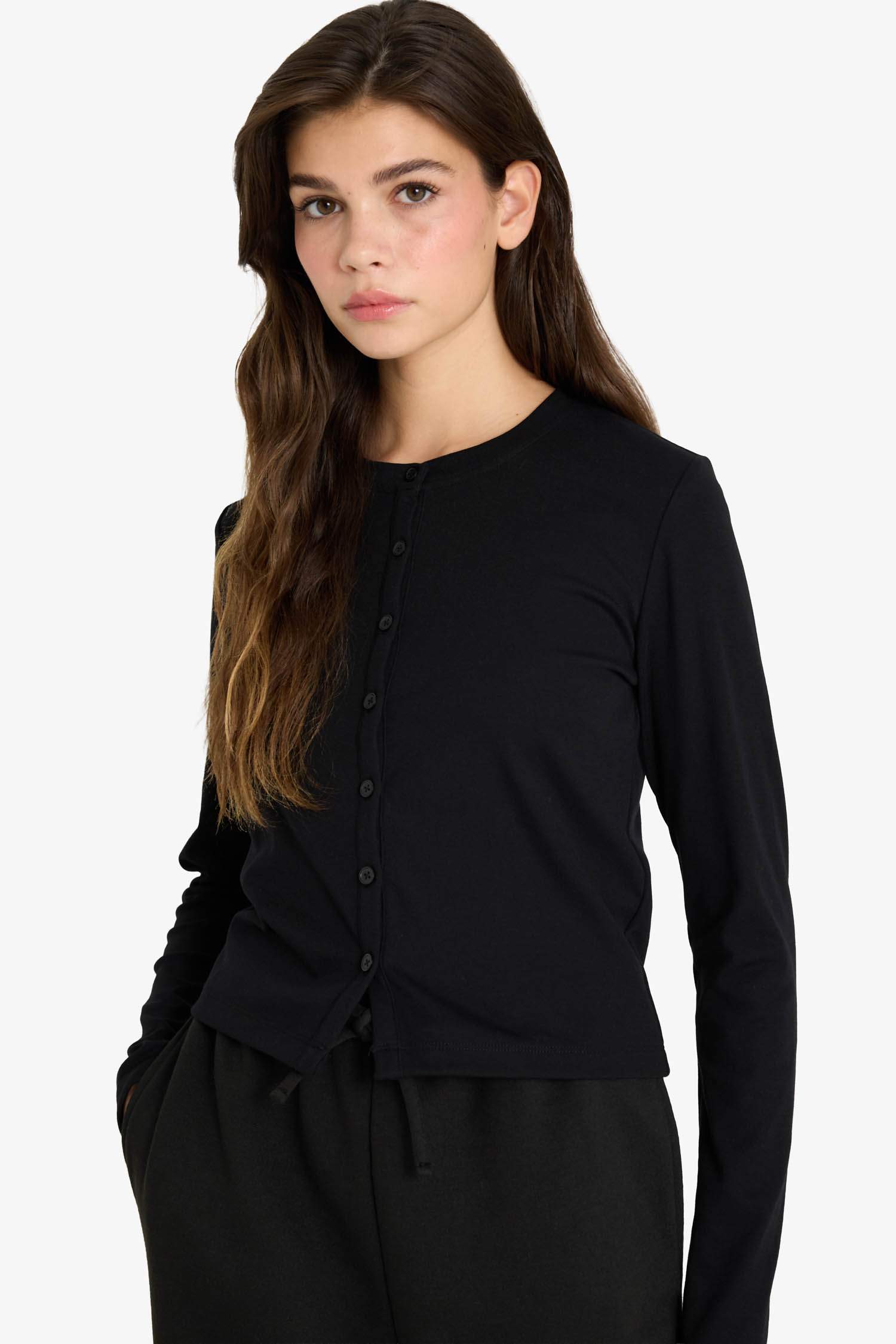 Gilet en maille côtelée à col boutonné Coupe slim