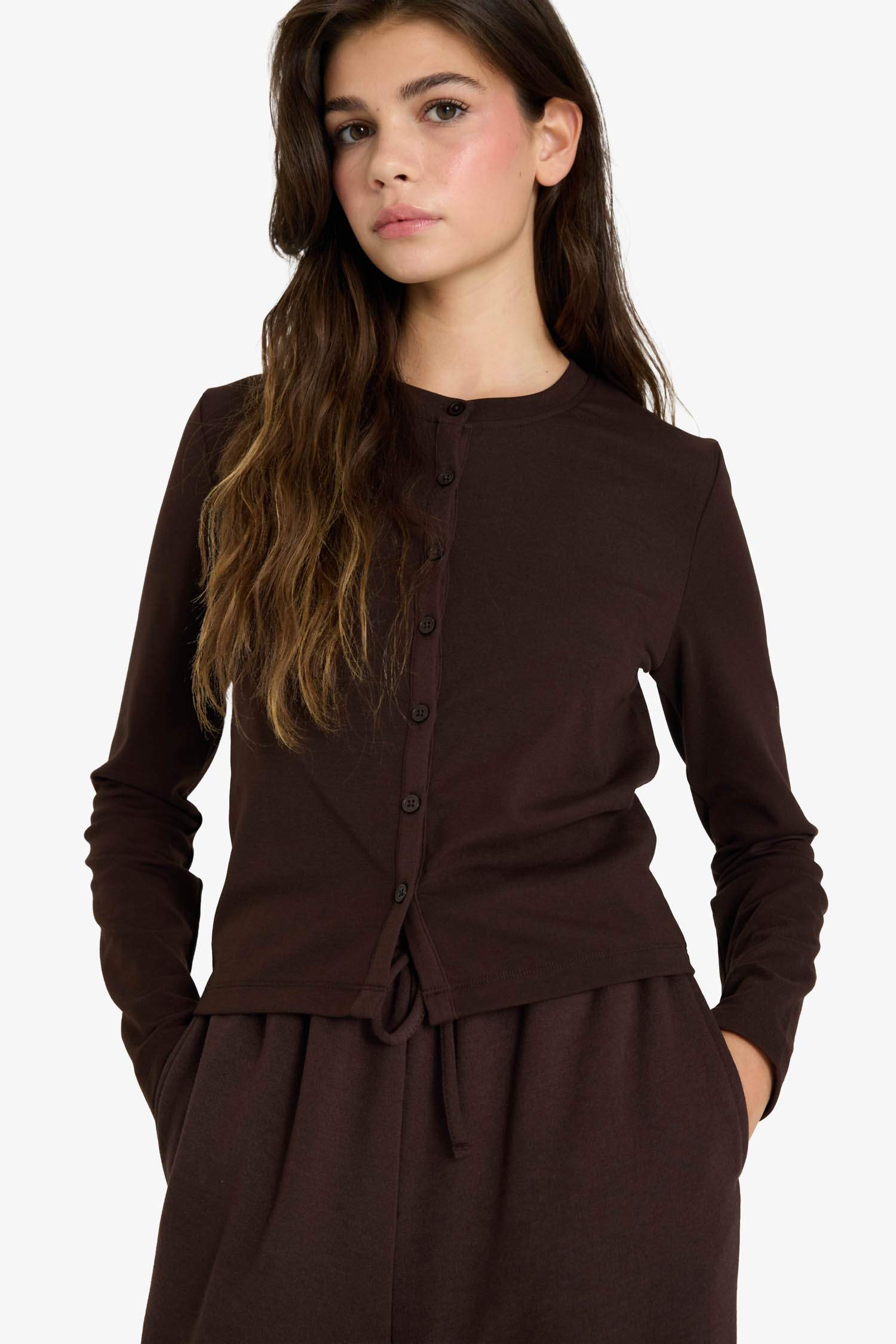 Gilet en maille côtelée à col boutonné Coupe slim