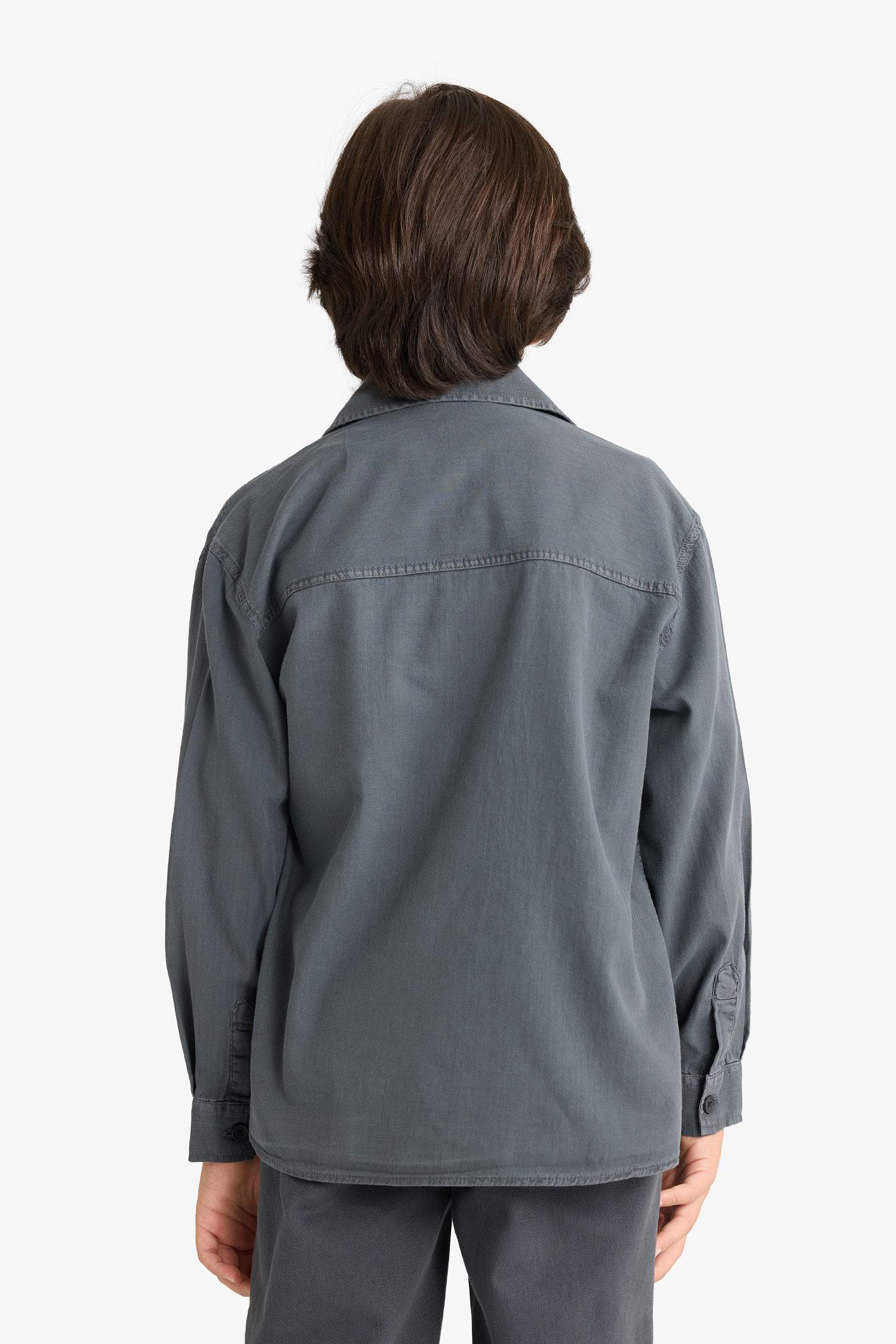 قميص أولادي ردن طويل اوفر سايز بياقة بولو