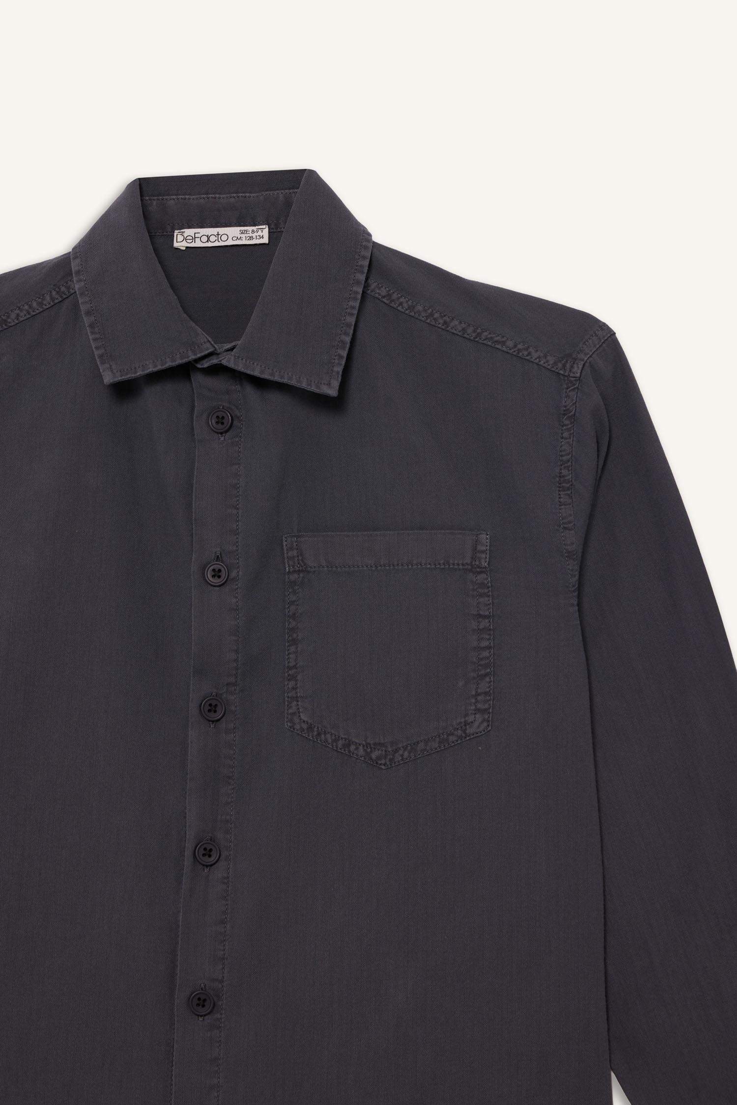 قميص أولادي ردن طويل اوفر سايز بياقة بولو