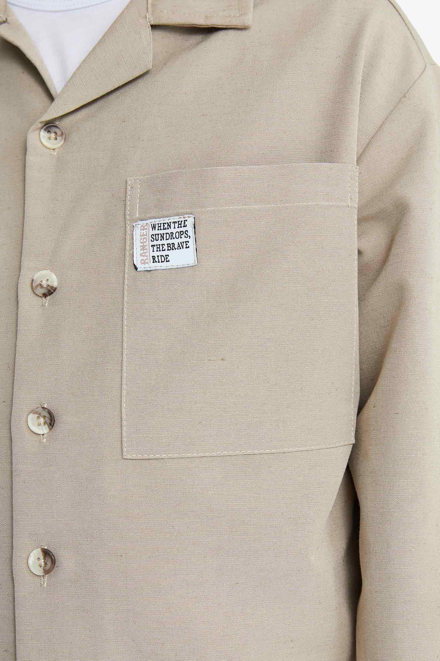 Ұлдарға рисорт жаға ұзын жеңді Ұзын жеңді көйлек