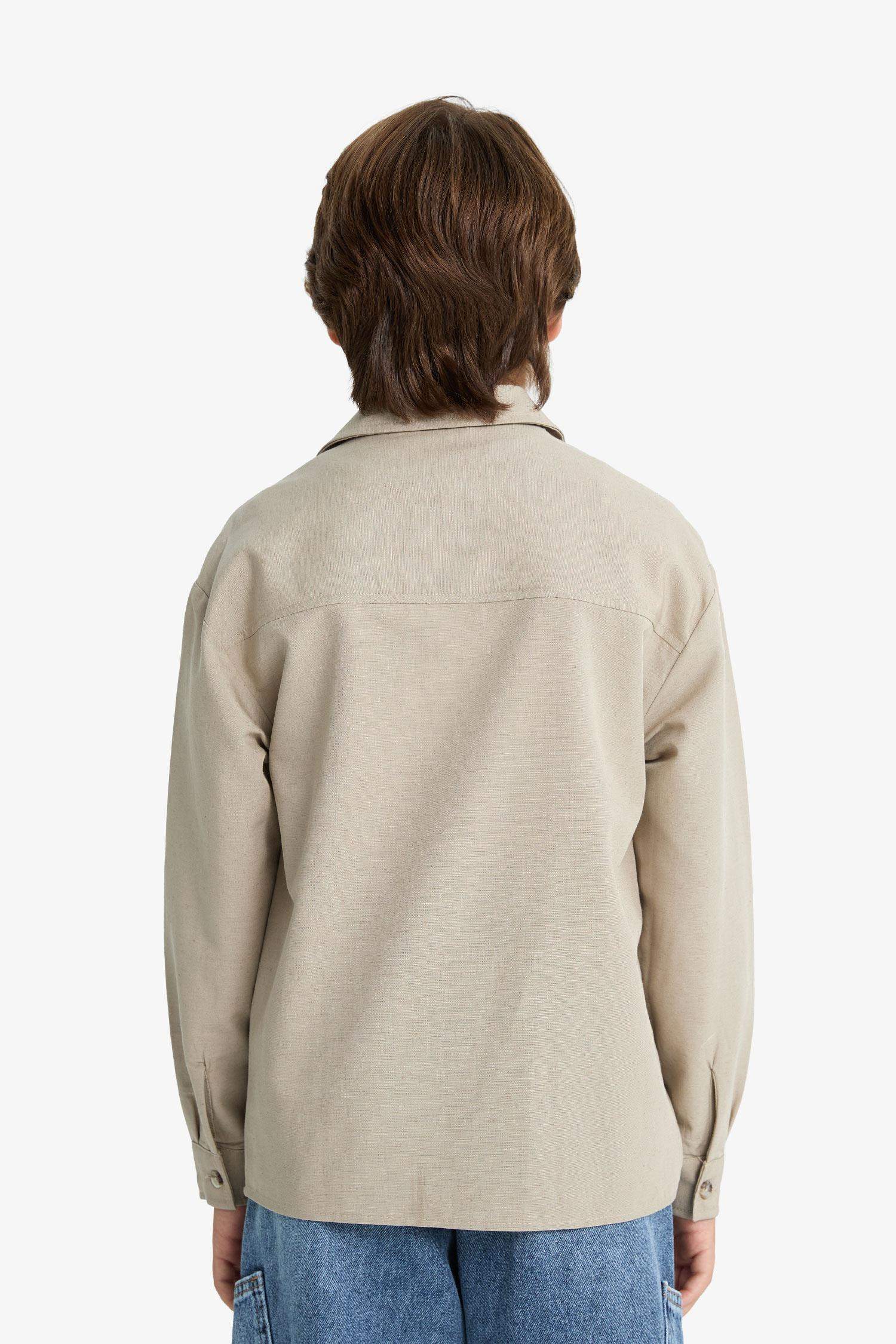 Ұлдарға рисорт жаға ұзын жеңді Ұзын жеңді көйлек