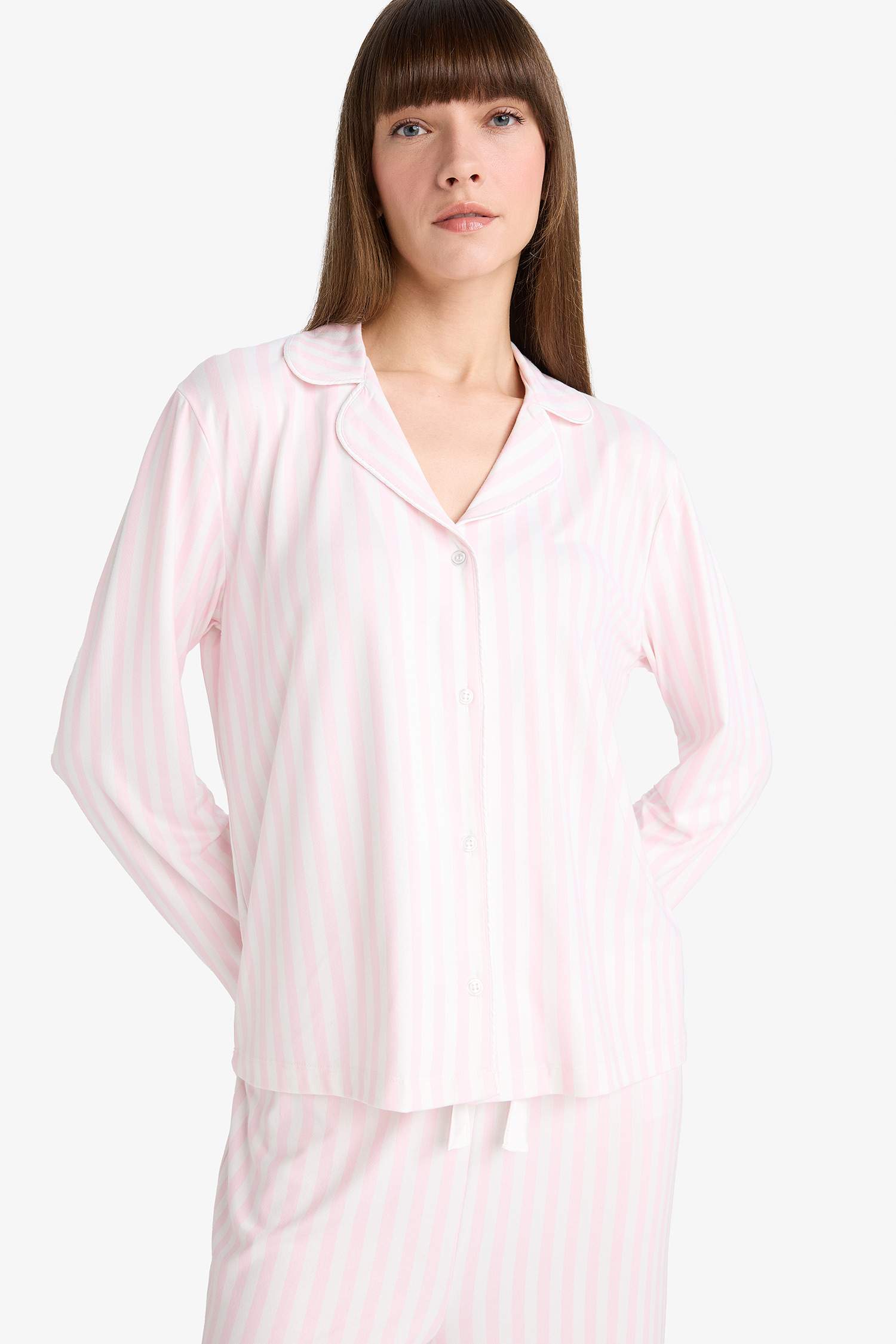 Fall in Love Regular Fit Striped Top Bottoms 2 Piece Pajama Set