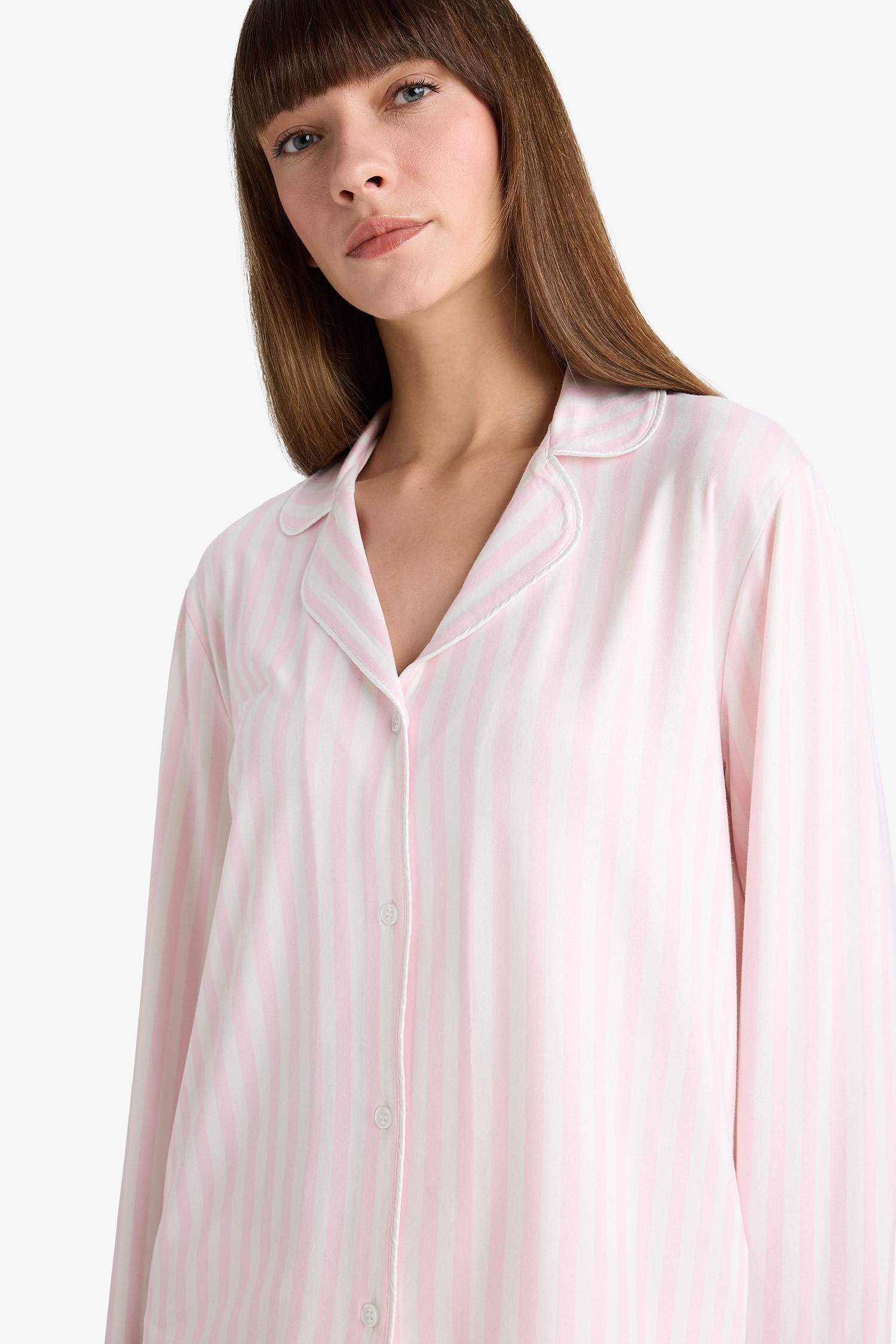 Fall in Love Regular Fit Striped Top Bottoms 2 Piece Pajama Set