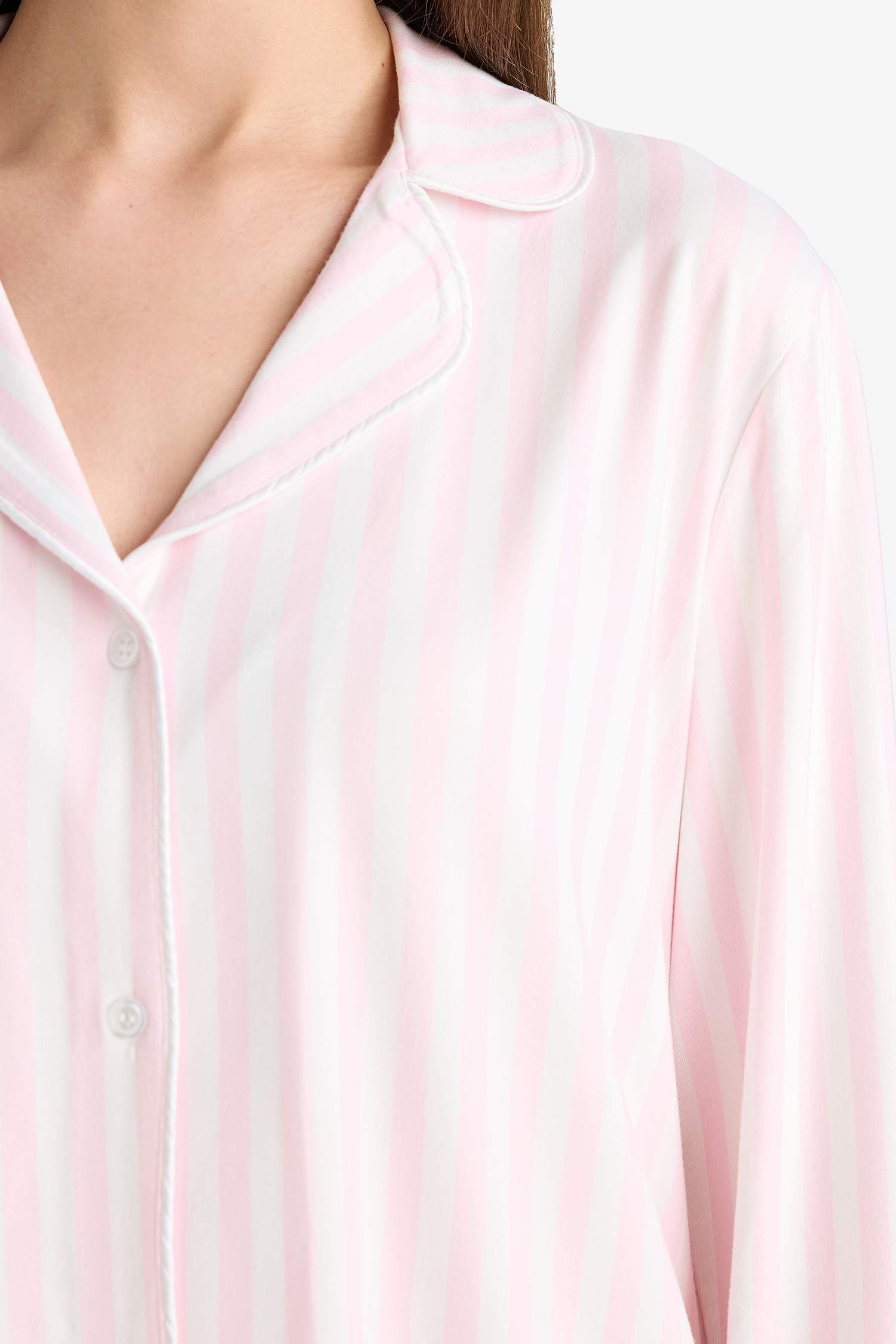 Fall in Love Regular Fit Striped Top Bottoms 2 Piece Pajama Set