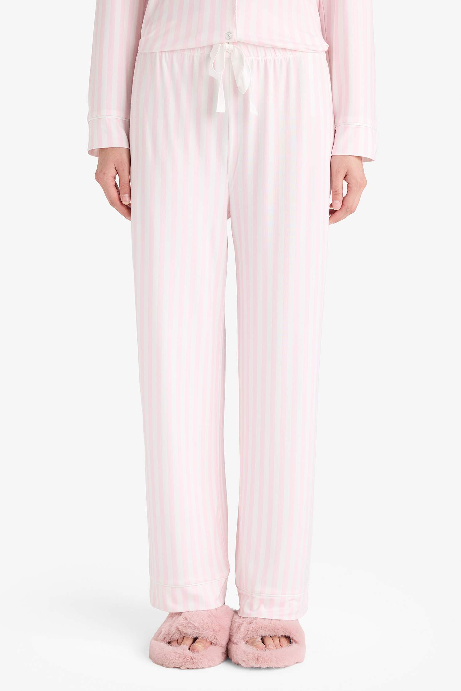 Fall in Love Regular Fit Striped Top Bottoms 2 Piece Pajama Set