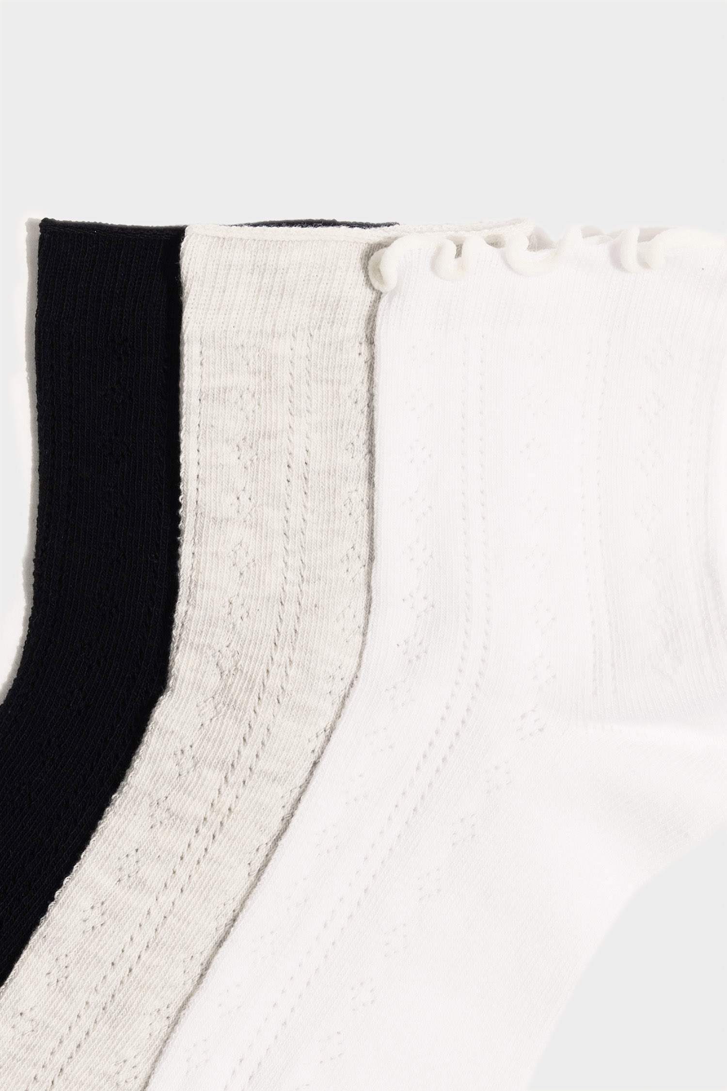 Lot de 3 Chaussettes en coton à volants pour femme