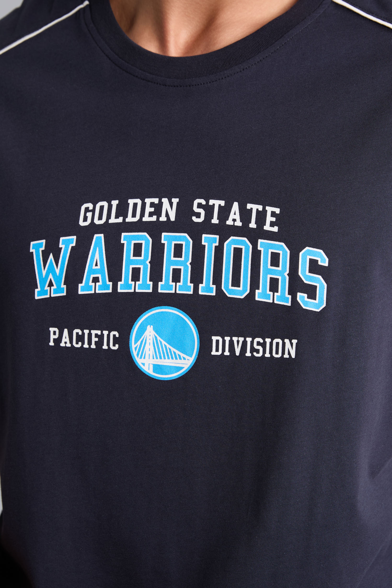 DeFacto %100 Pamuk NBA Golden State Warrıors Oversıze Bisiklet Yaka Atlet görsel 5