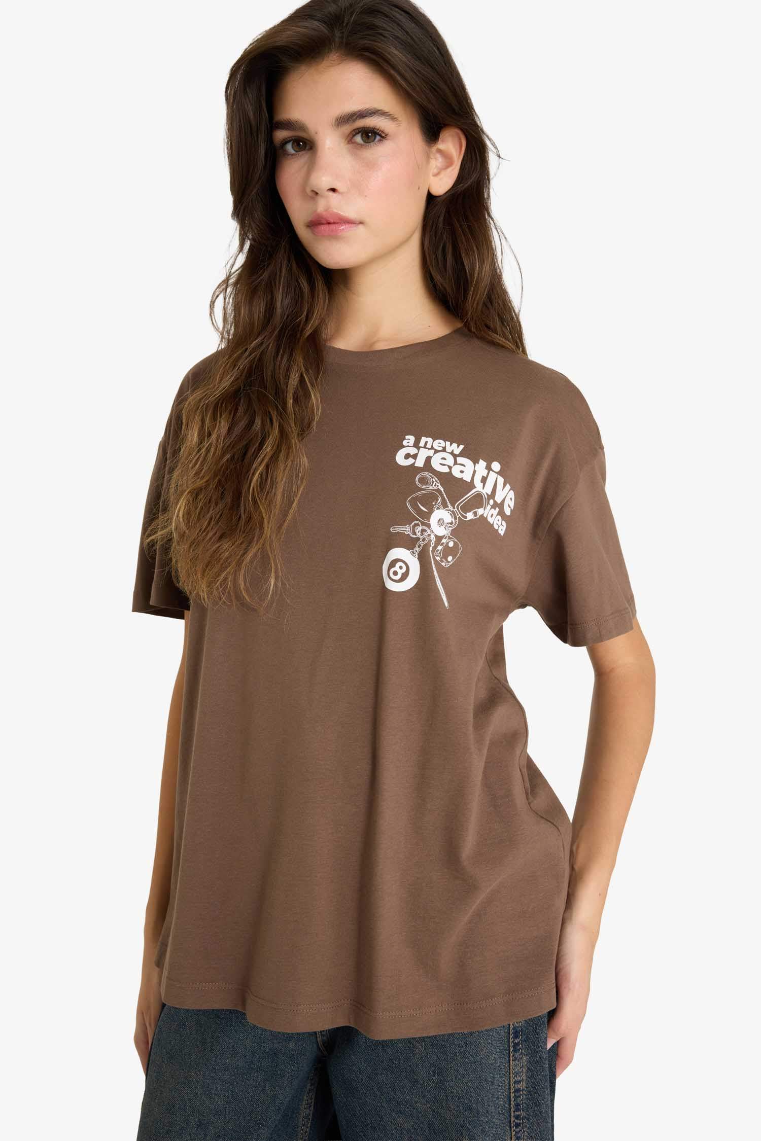 Футболка Overshirt Fit с принтом и коротким рукавом