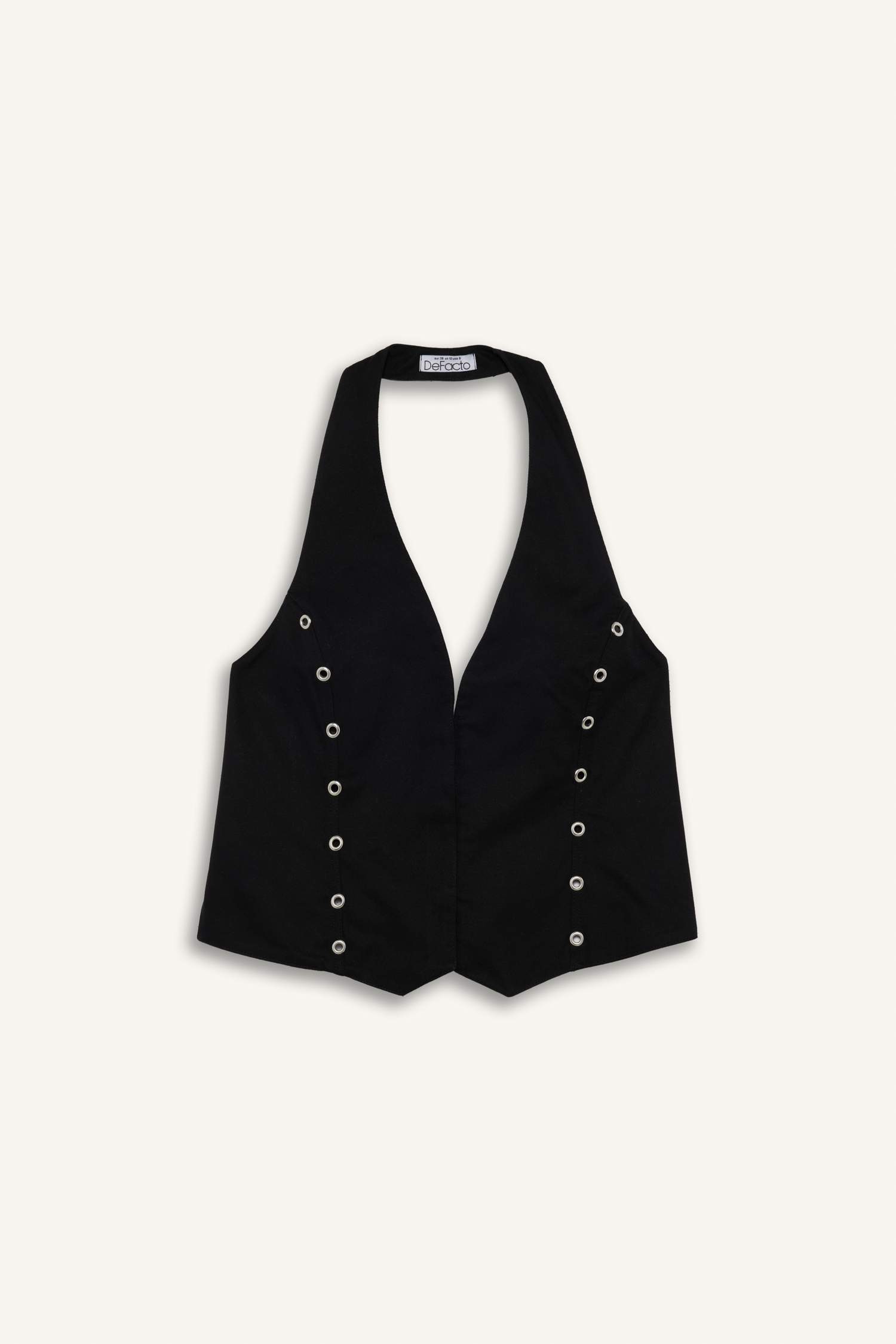 Halter Collar Gabardine Vest