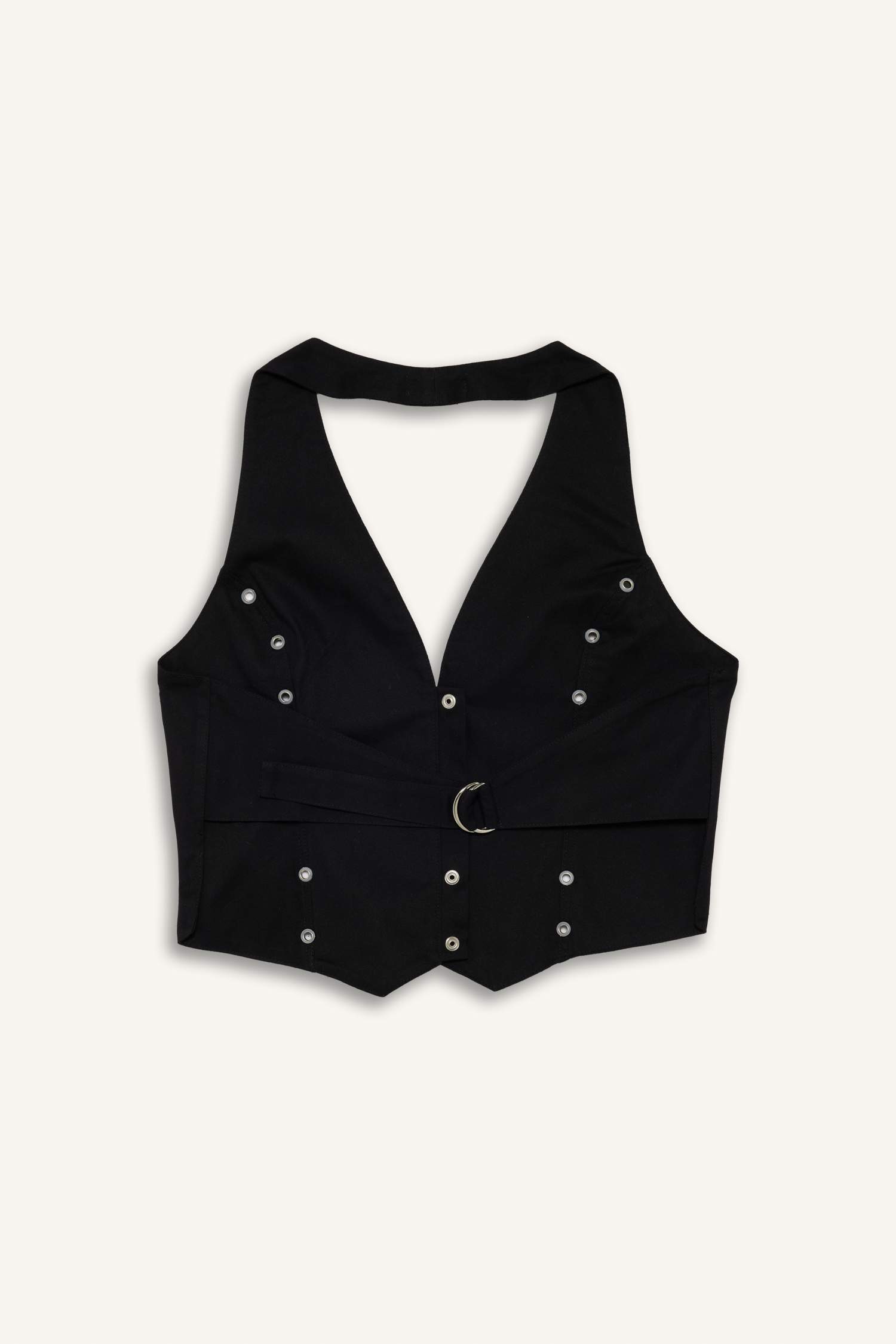 Halter Collar Gabardine Vest