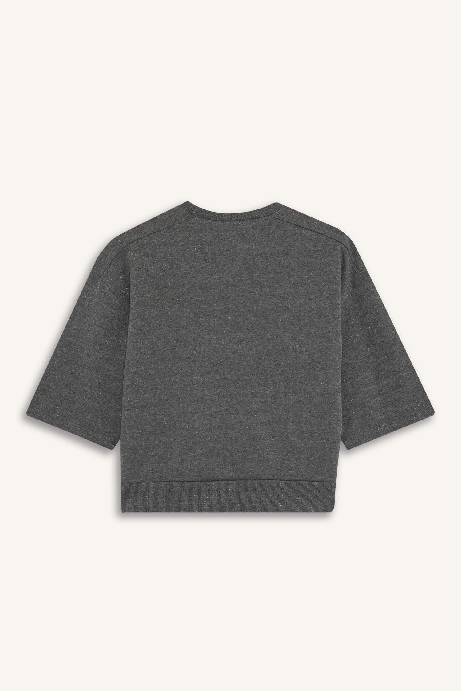 Kız Çocuk Oversize Geniş Kalıp Bisiklet Yaka Baskılı Sweatshirt