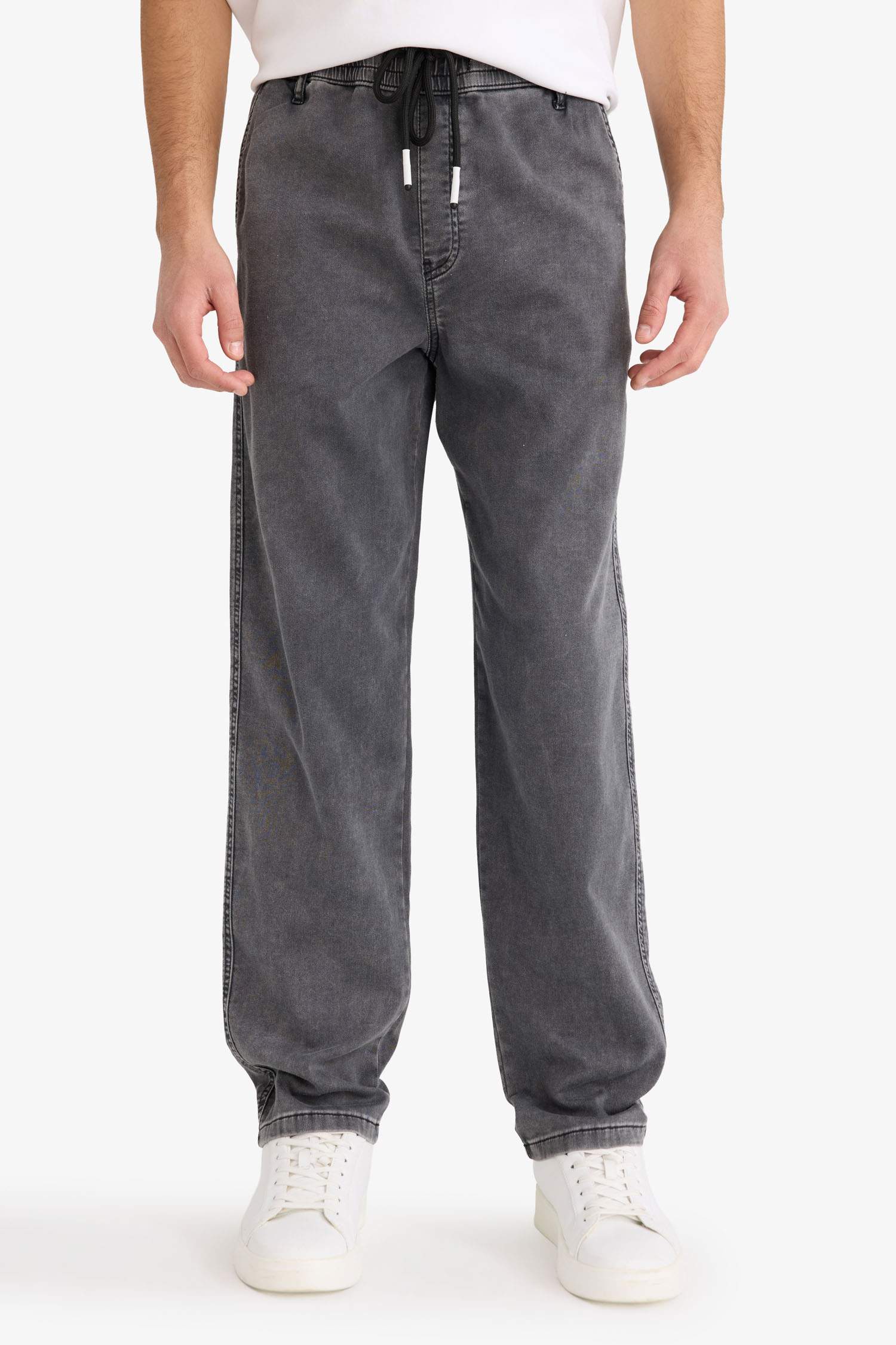 Wide Leg Geniş Paça Jean Kar Yıkamalı Pantolon