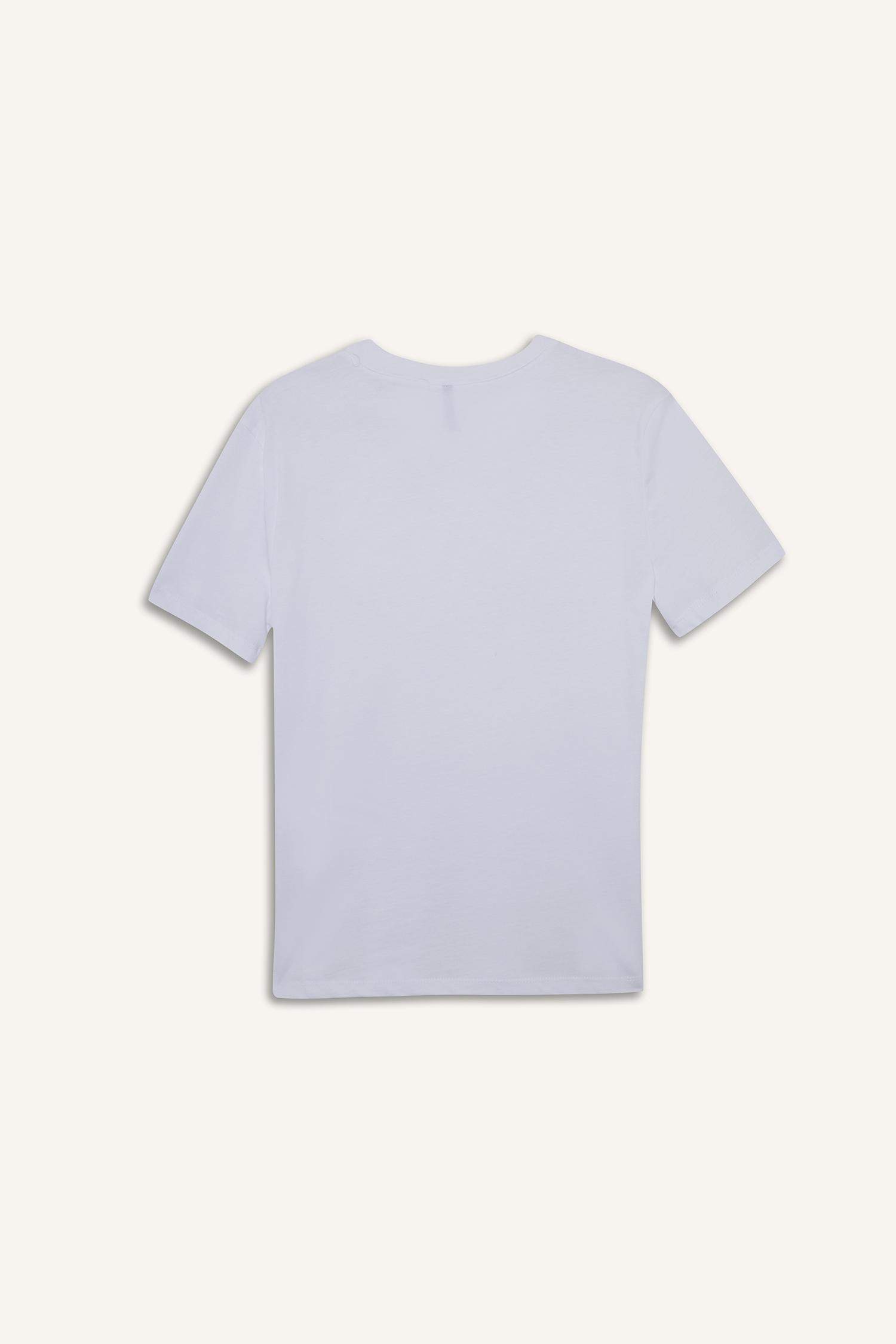 Relax Fit Crew Neck Embroidered Cotton T-Shirt