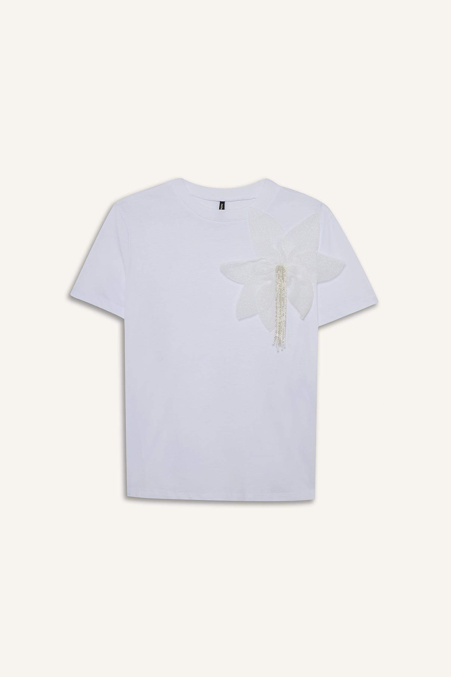 تيشيرت نص ردن مطرز قصة مريحة