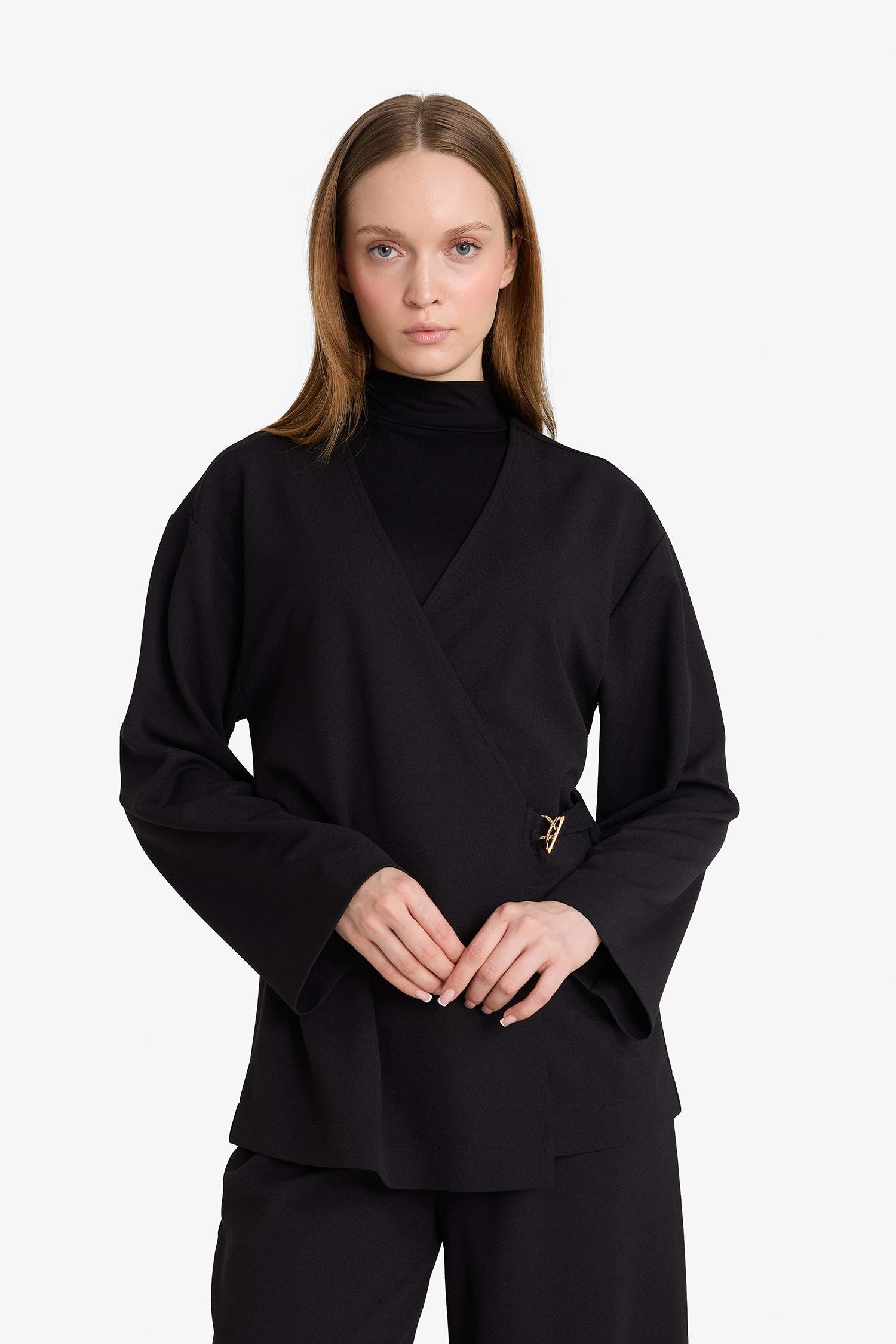 Regular Fit Crepe Long Sleeve Tunic