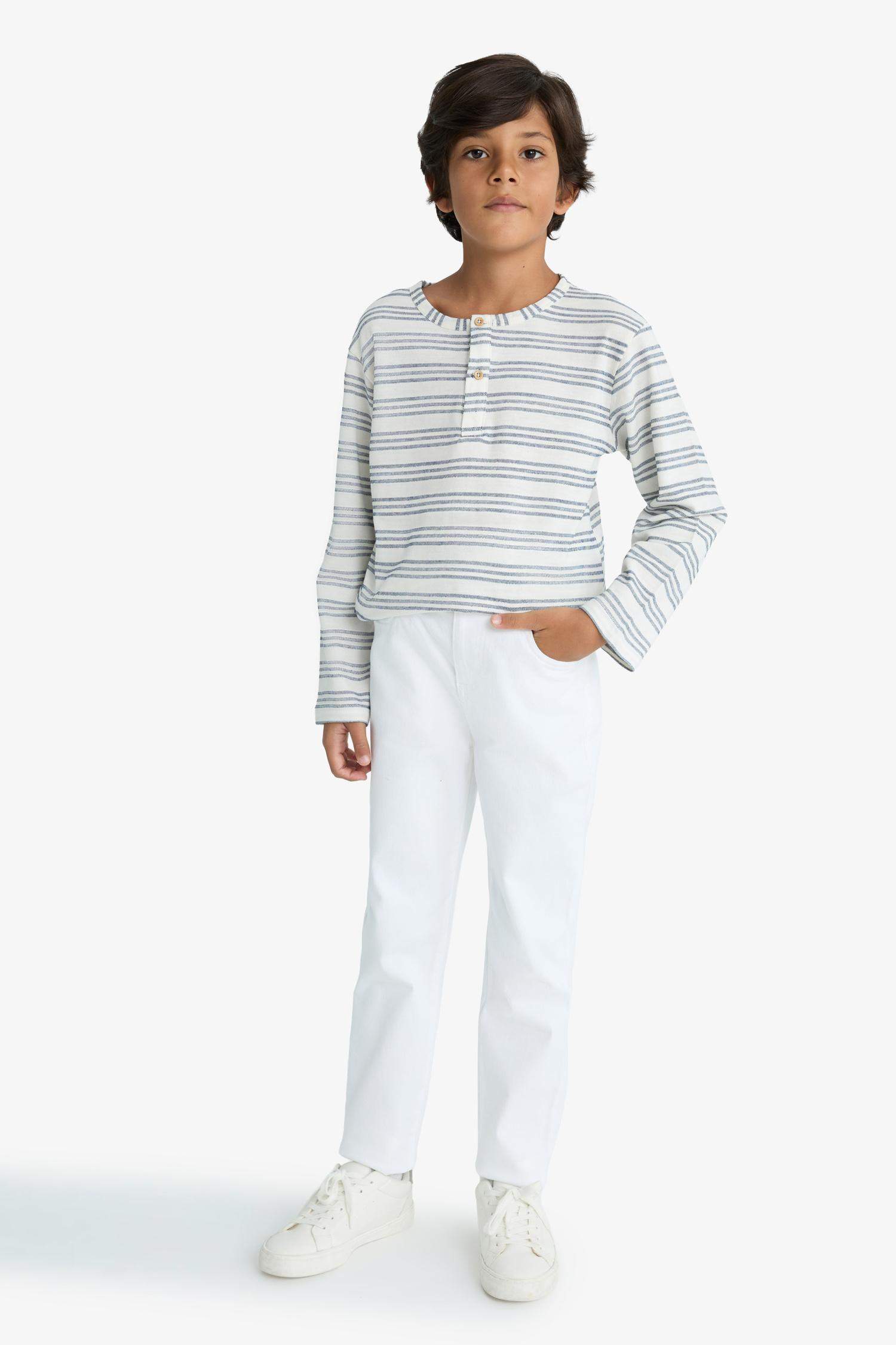Boy Crew Neck Striped Sweatshirt