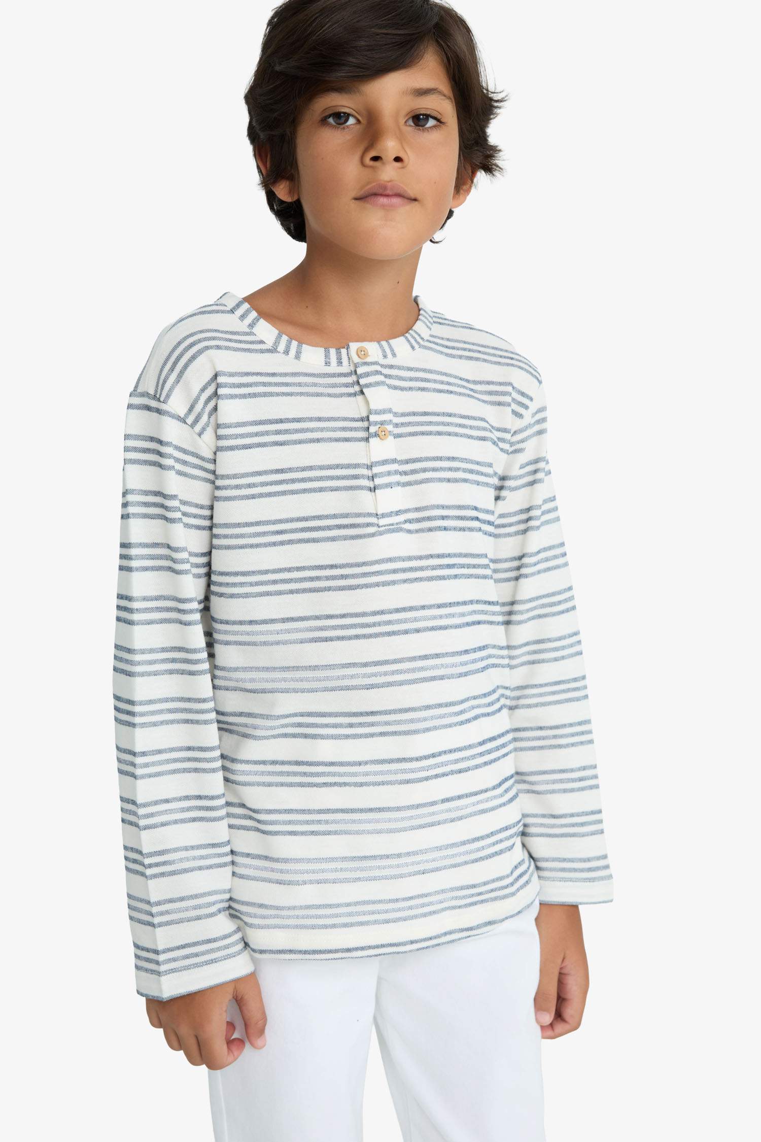 Boy Crew Neck Striped Sweatshirt