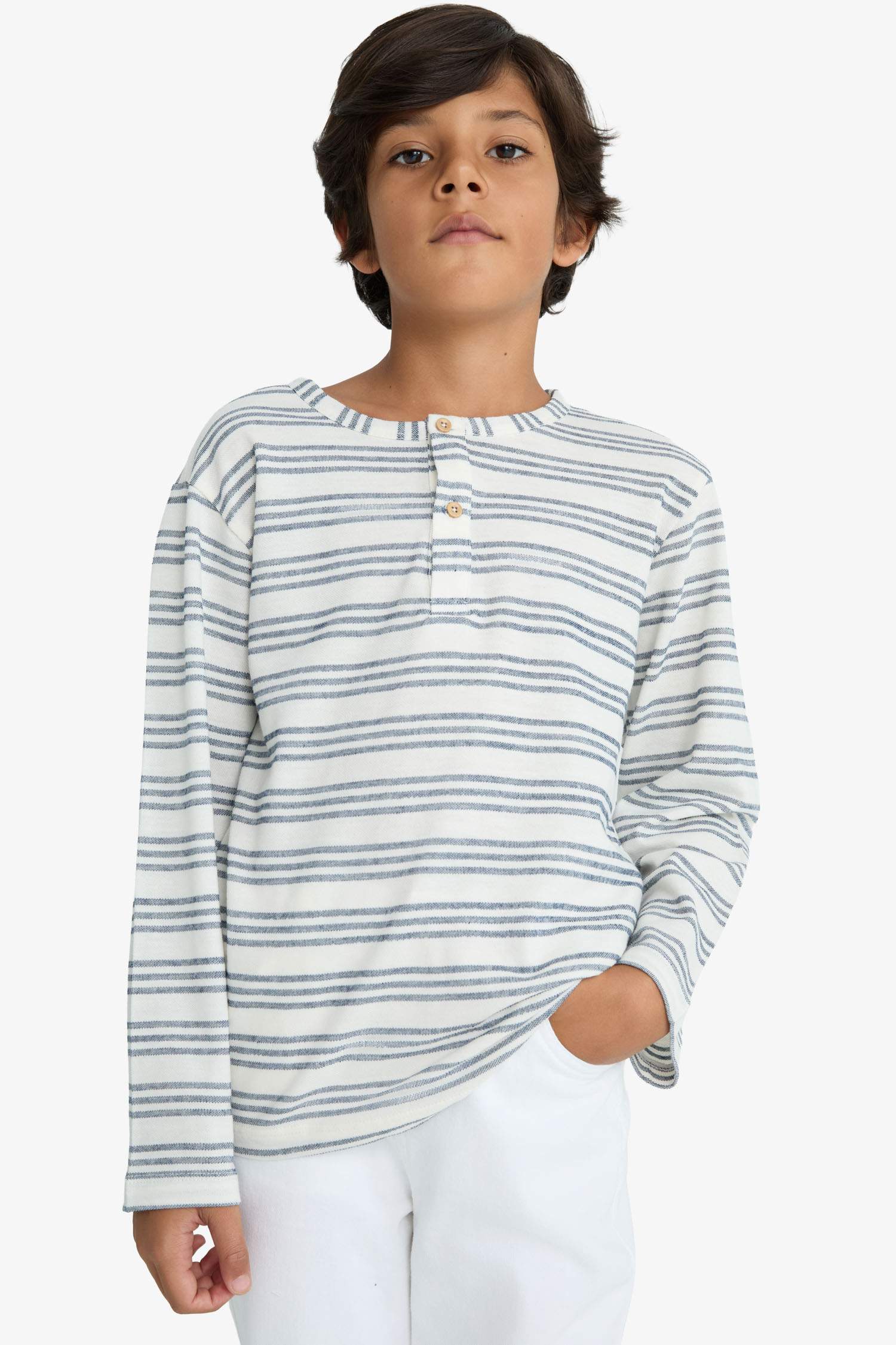 Boy Crew Neck Striped Sweatshirt