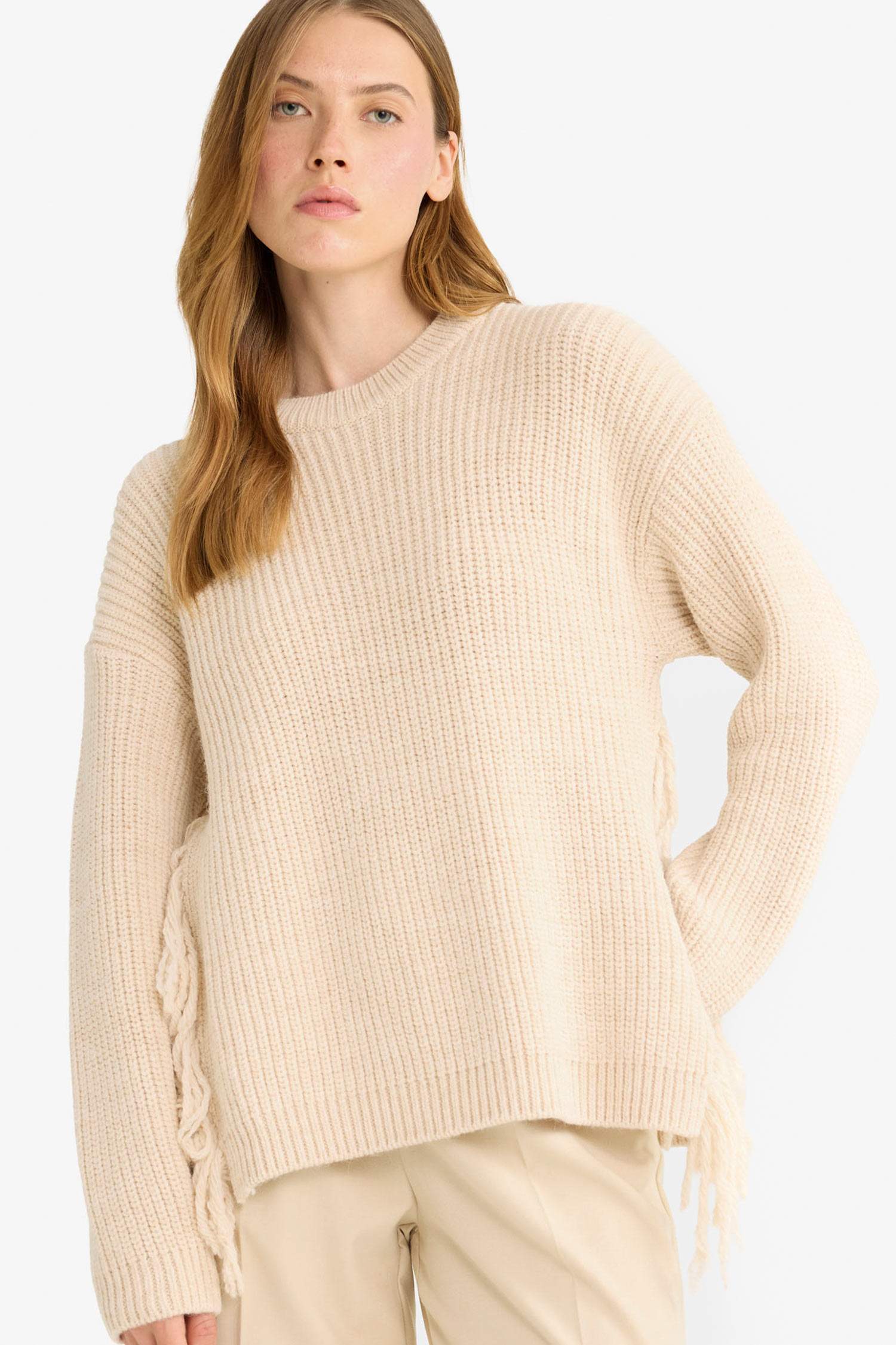 Oversize Geniş Kalıp Bisiklet Yaka Triko Kazak