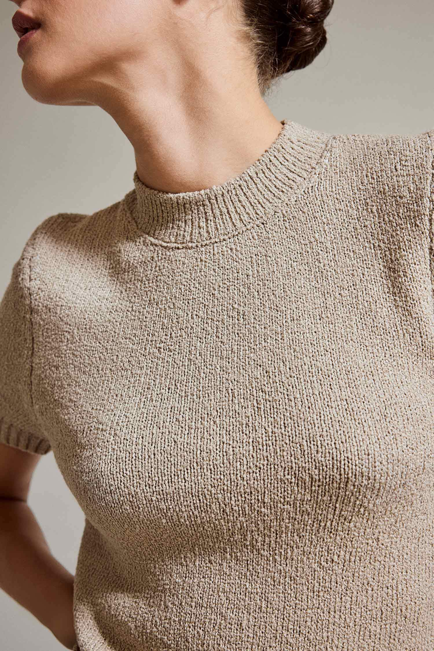 Yarım Balıkçı Yaka Kısa Kollu Triko Kazak