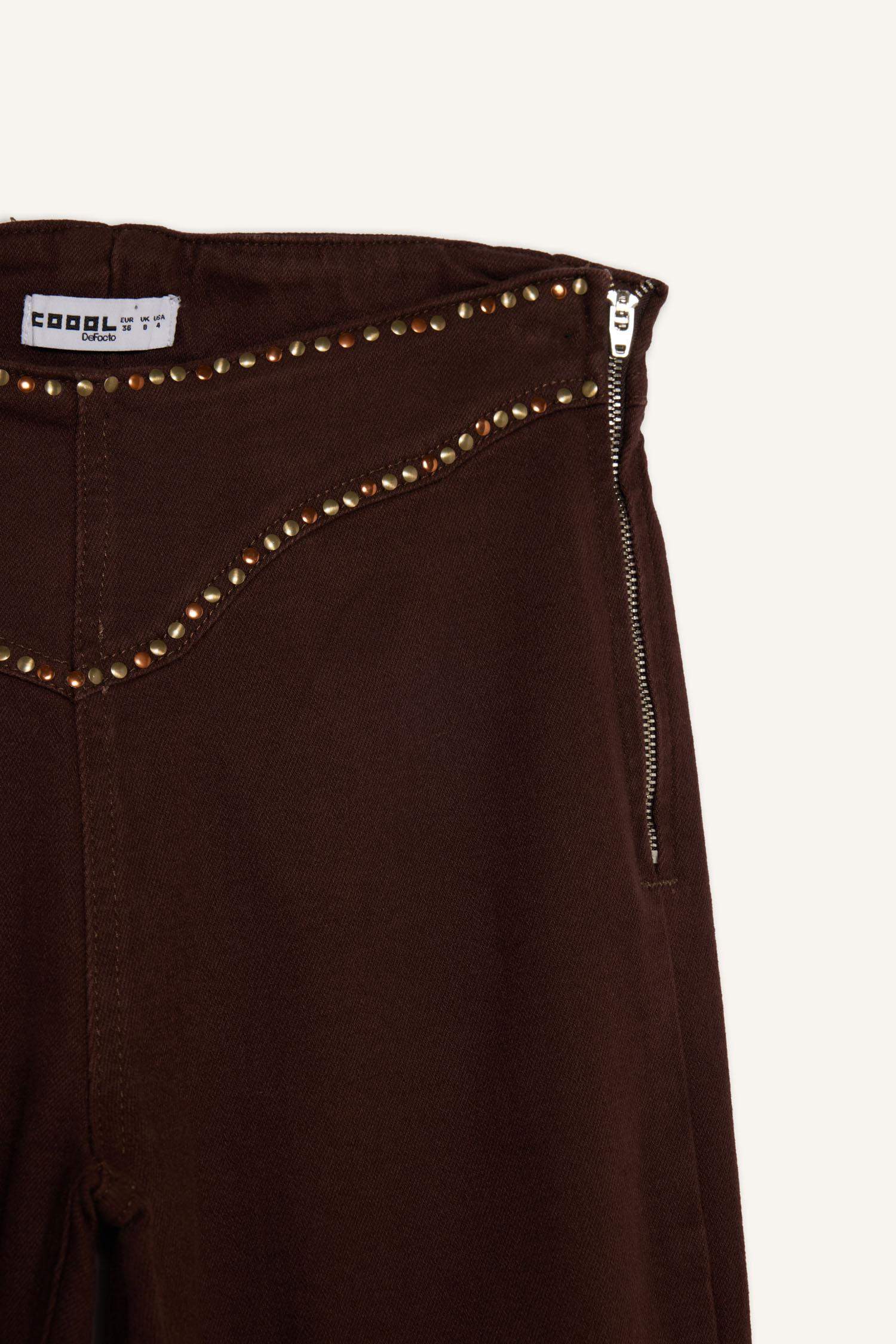 Pantalon évasé gabardine taille normale