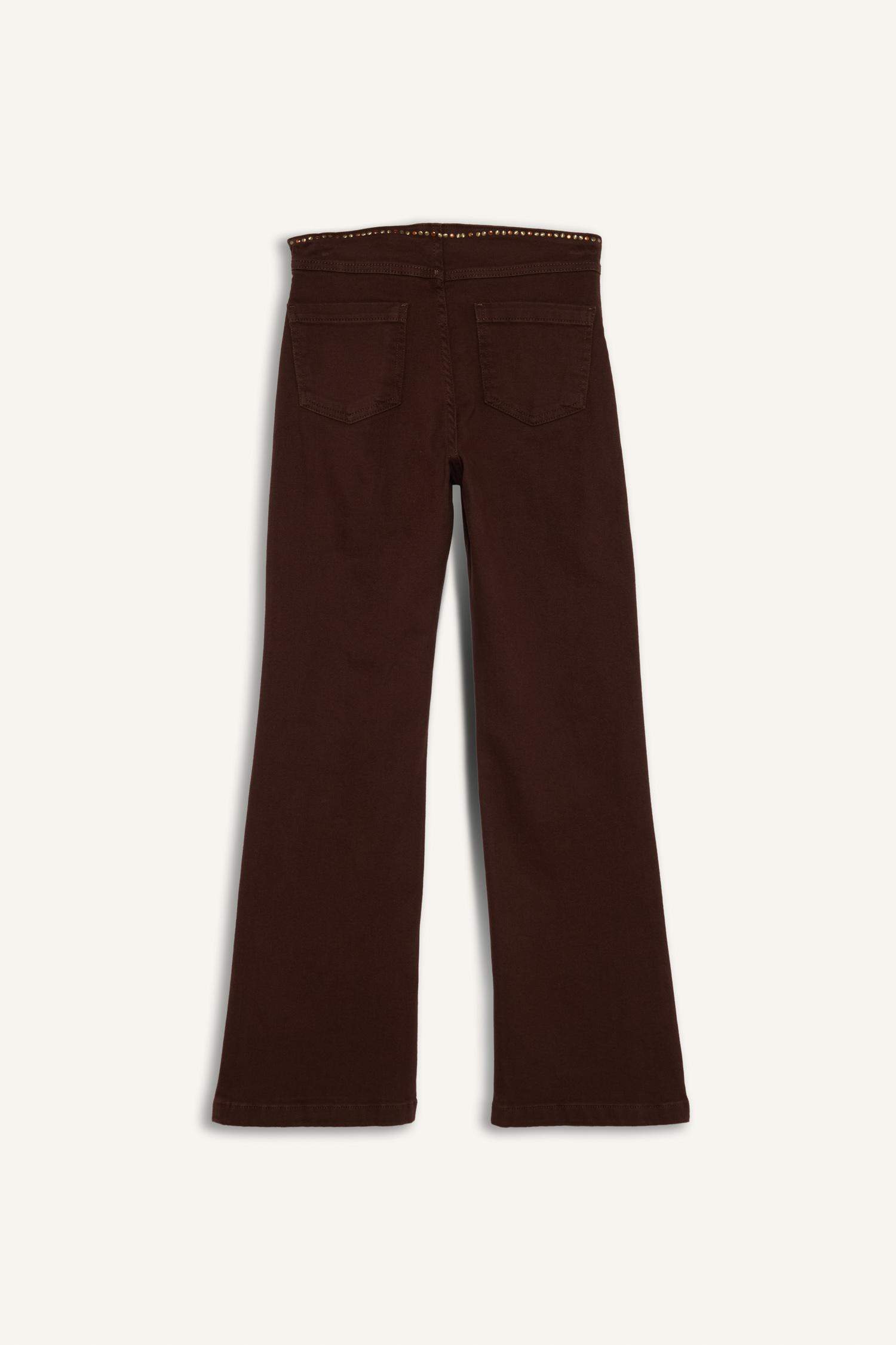 Pantalon évasé gabardine taille normale