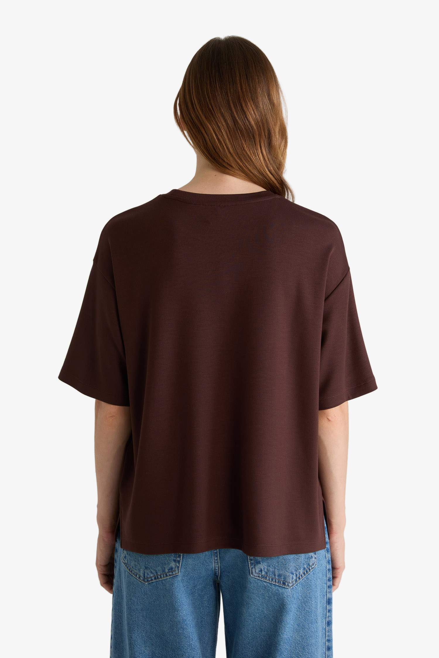 Relax Fit Bisiklet Yaka Basic Düz Kısa Kollu Tişört