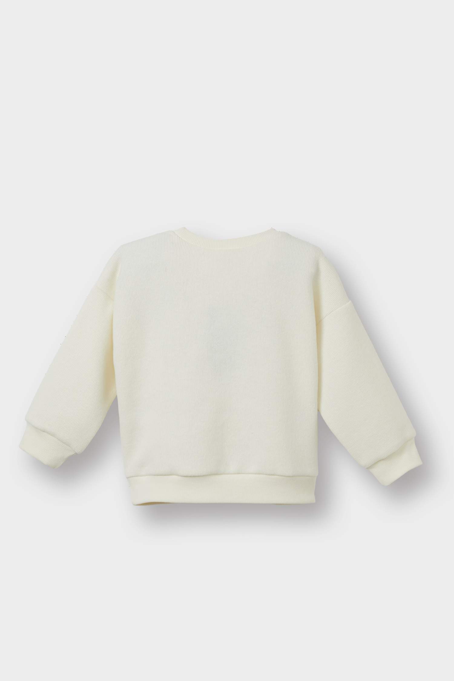 Kız Bebek Bisiklet Yaka Çiçekli Sweatshirt
