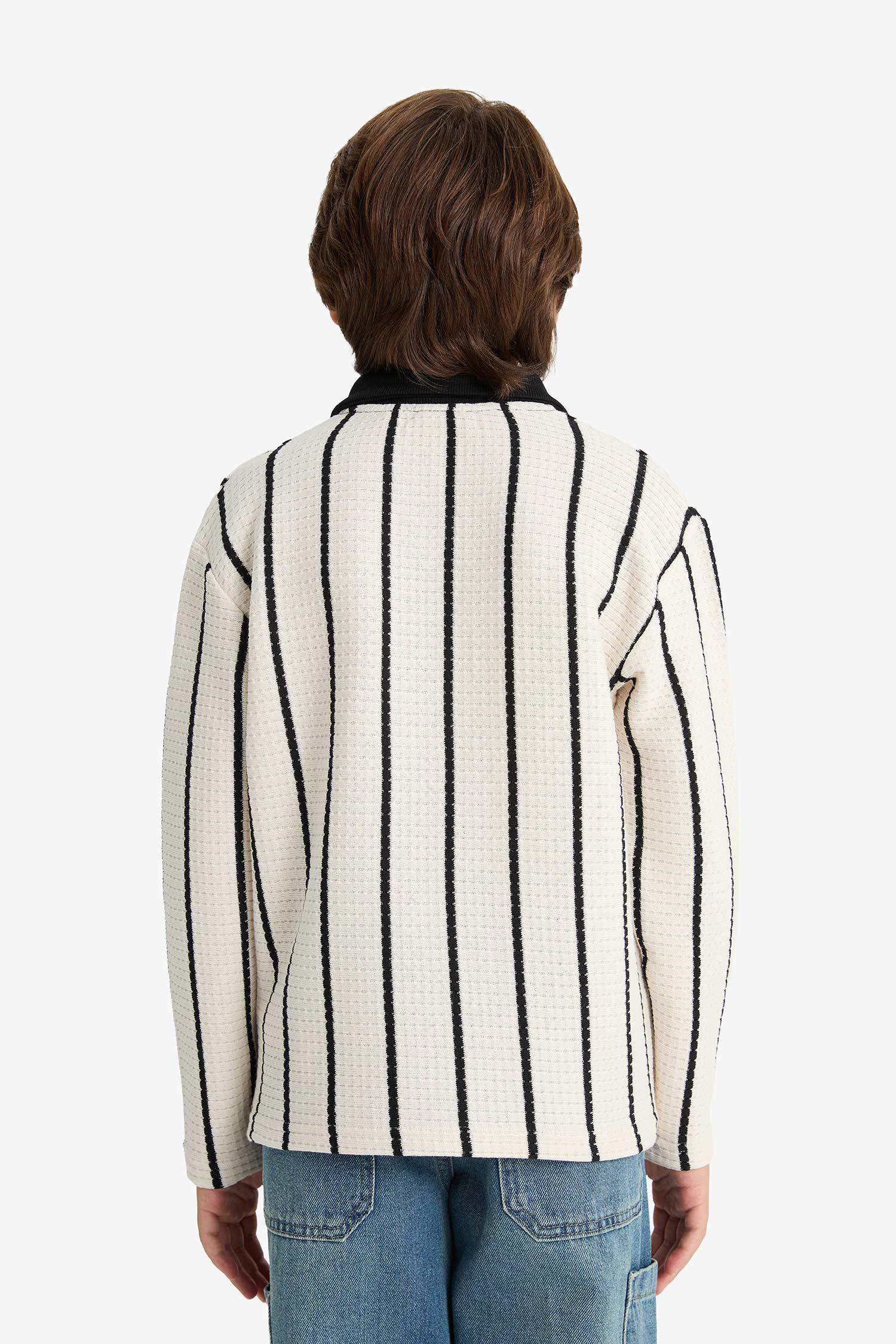 Erkek Çocuk Polo Yaka Waffle Uzun Kollu Tişört