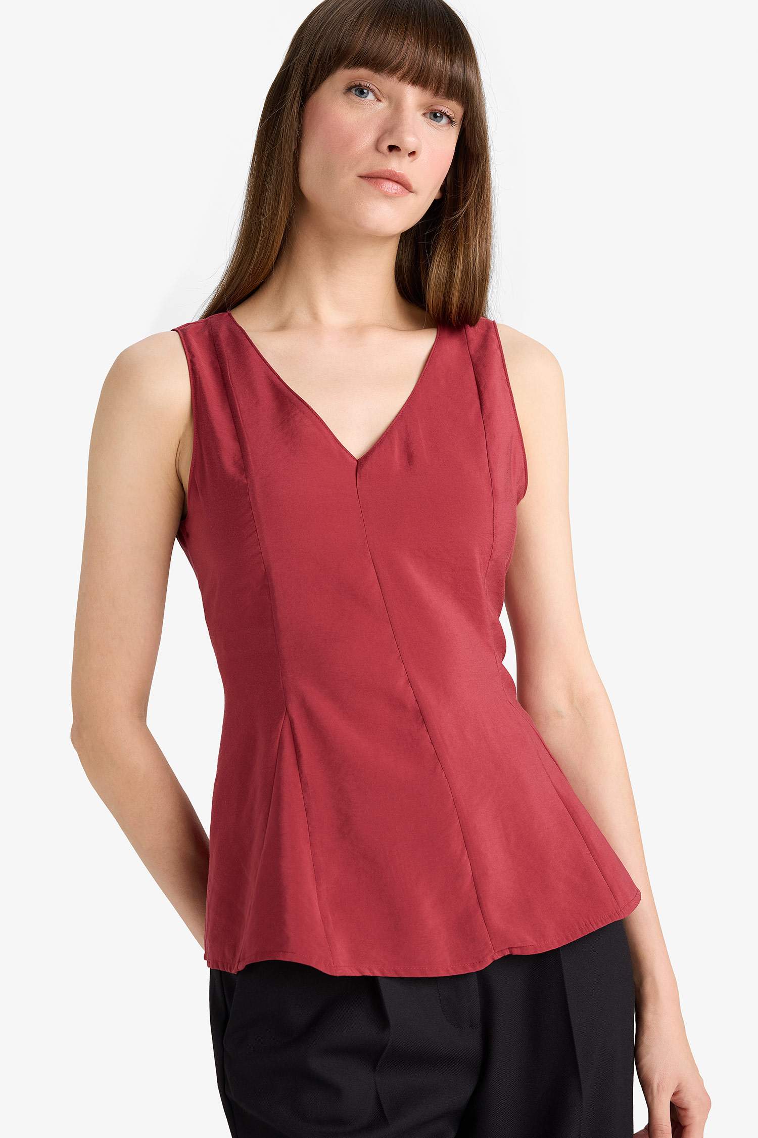 V-Neck Sleeveless Blouse