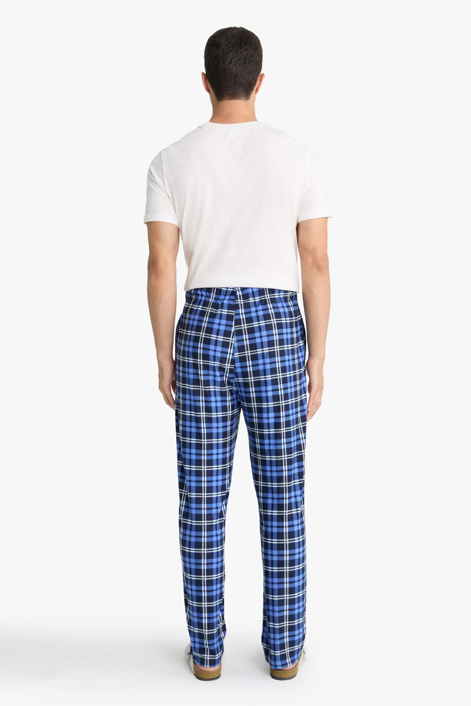 Regular Fit Cepli Polar Kareli Pijama Altı