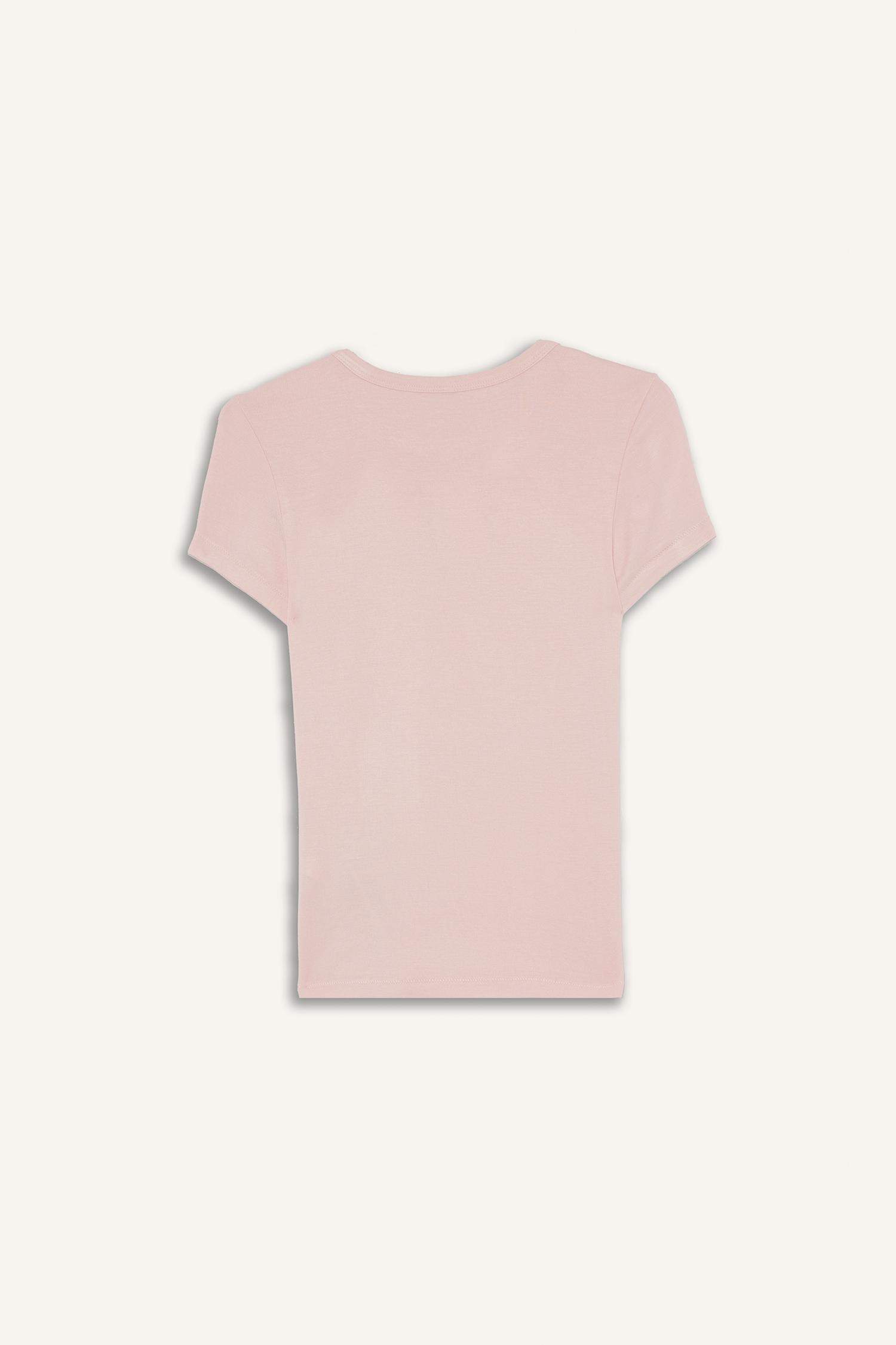 Slim Fit Dar Kesim Bisiklet Yaka Kısa Kollu Tişört