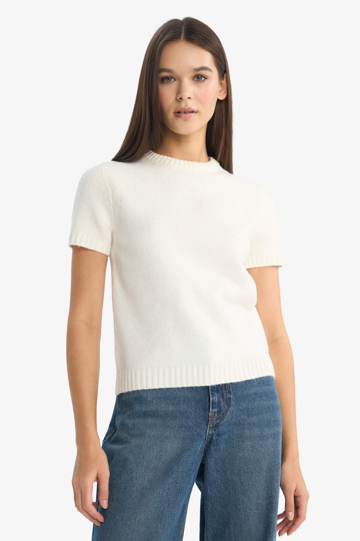 Свитер с круглым вырезом Slim Fit