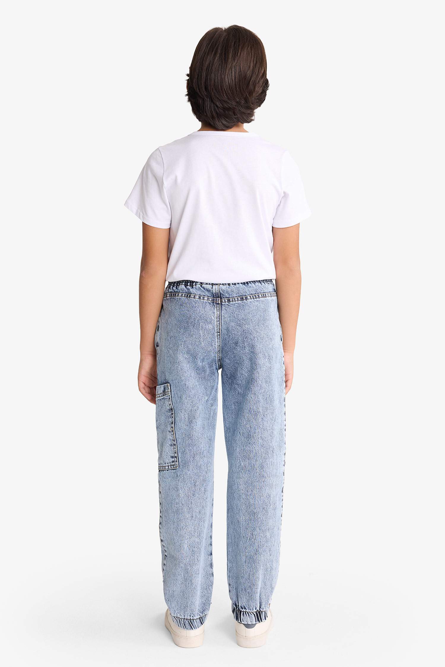 Erkek Çocuk Jogger Fit Beli Lastikli Jean Pantolon