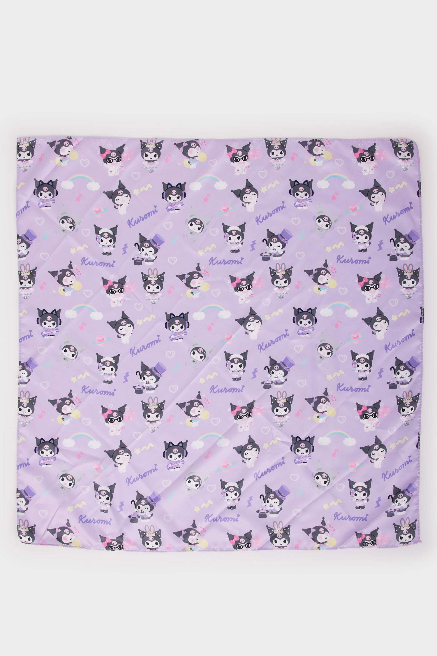 Kız Çocuk Kuromi Desenli Saten Şal