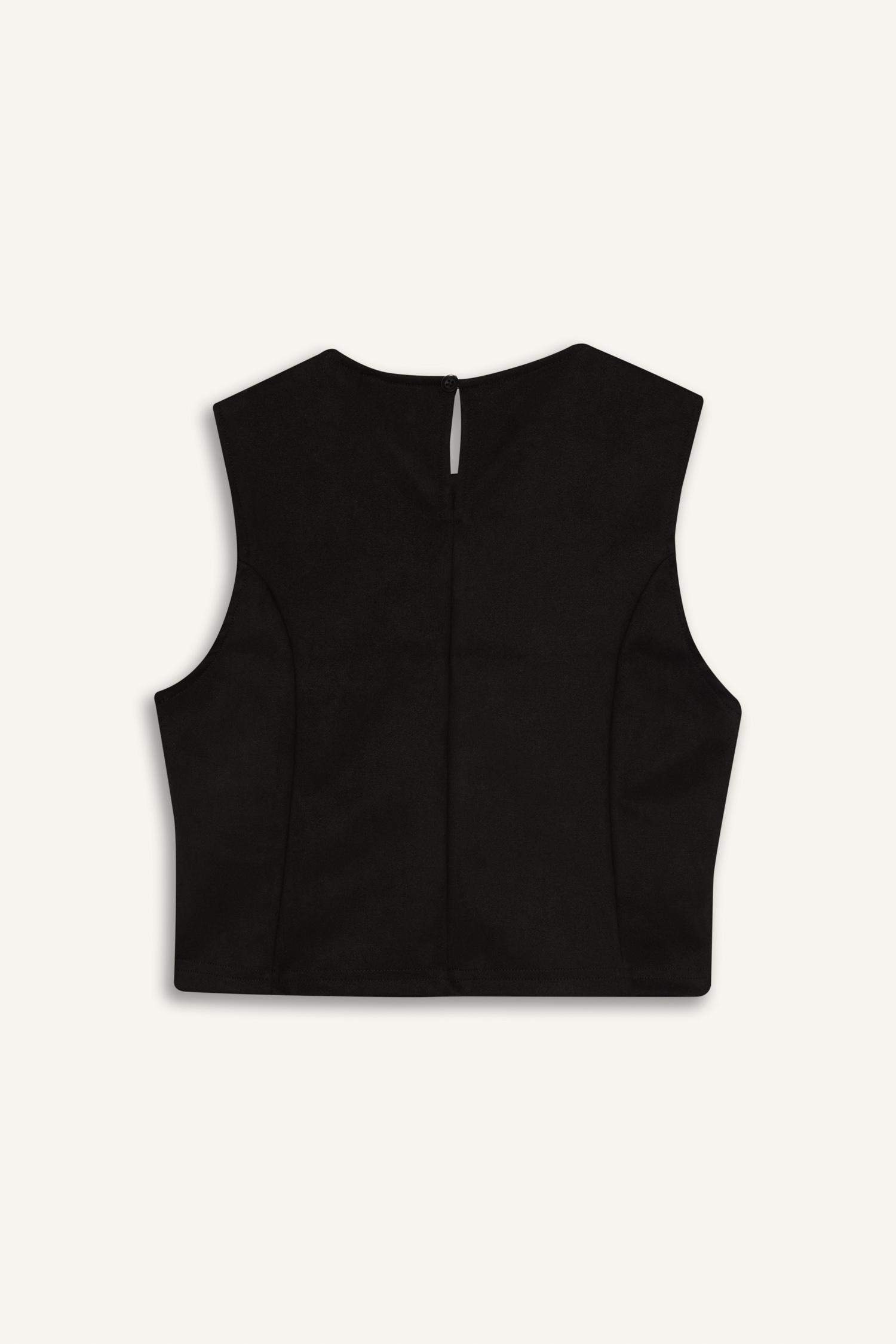 Suede Crew Neck Tank Top