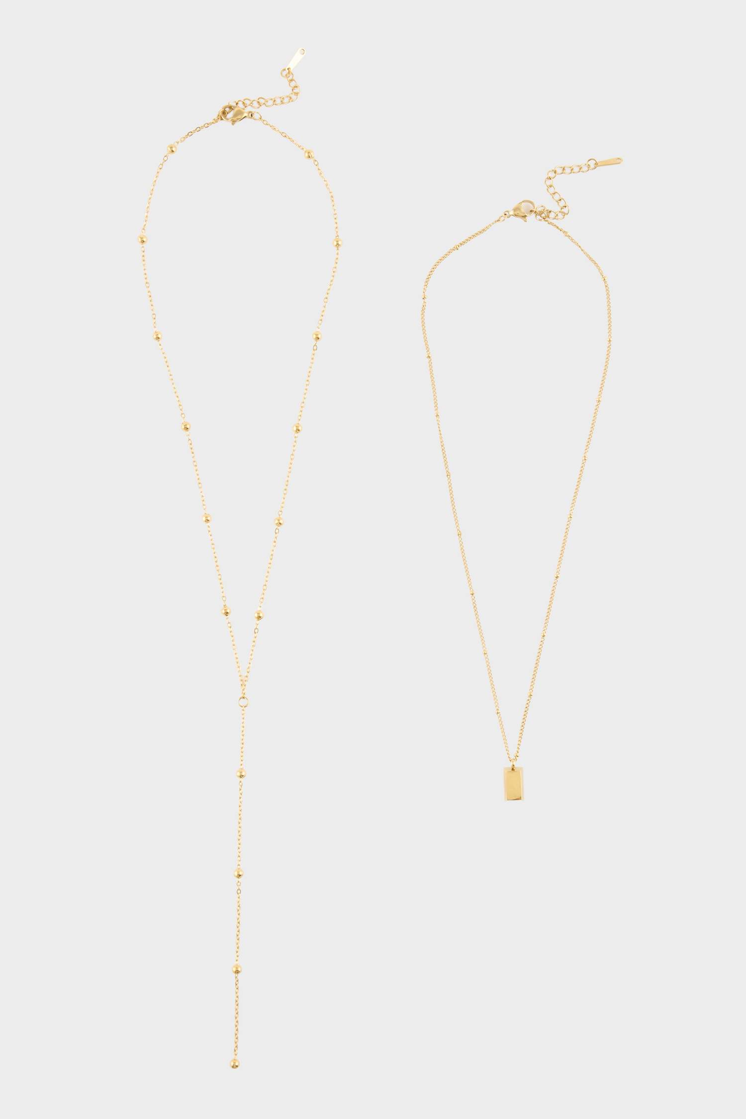 Kadın Gold 2'li Çelik Kolye