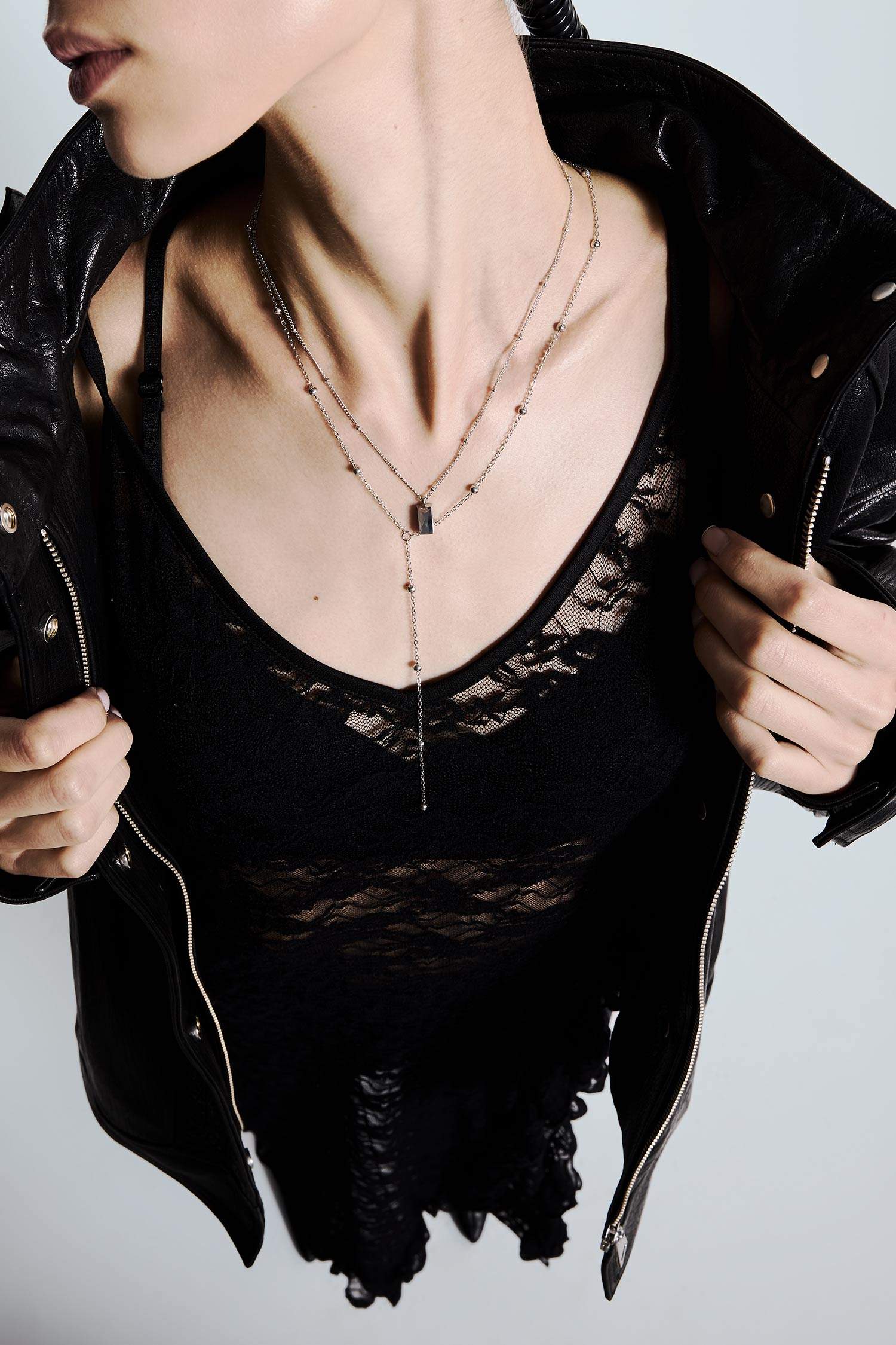 Kadın Silver 2'li Çelik Kolye