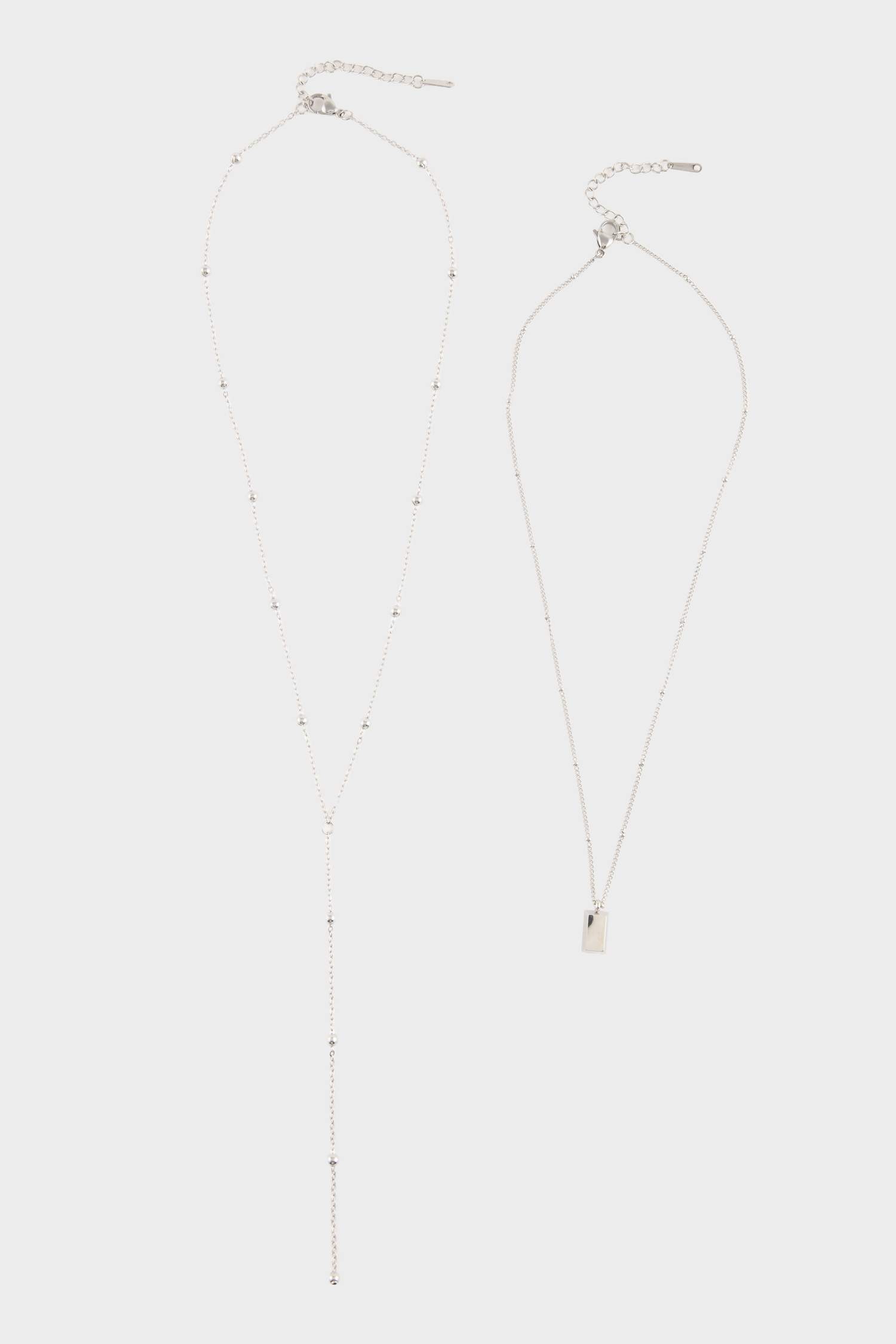 Kadın Silver 2'li Çelik Kolye