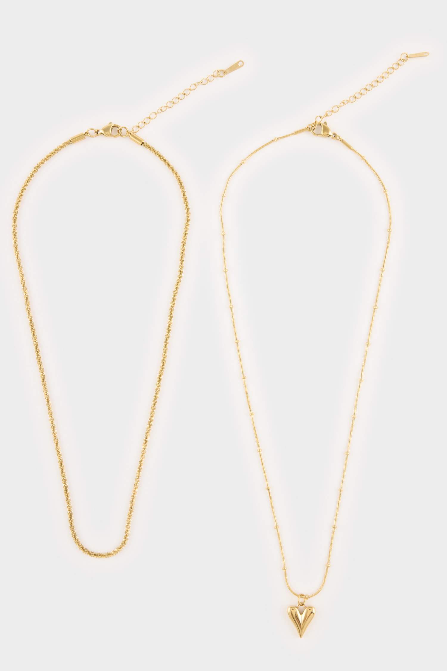 Kadın Gold 2'li Çelik Kolye